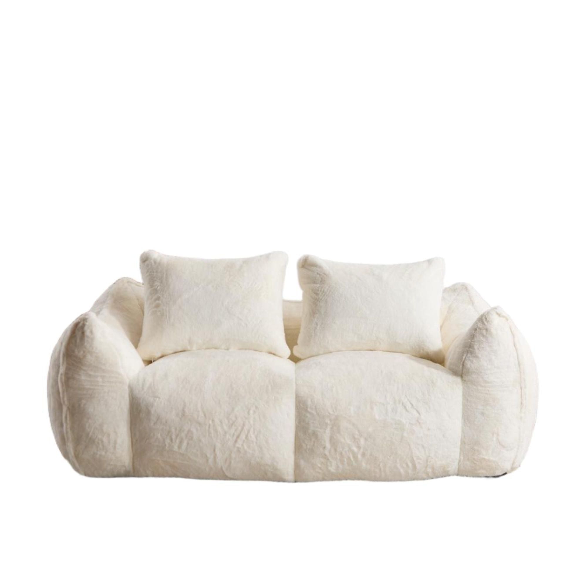 Giant 75" Faux Fur Bean Bag Couch 2 Seater Loveseat Sofa