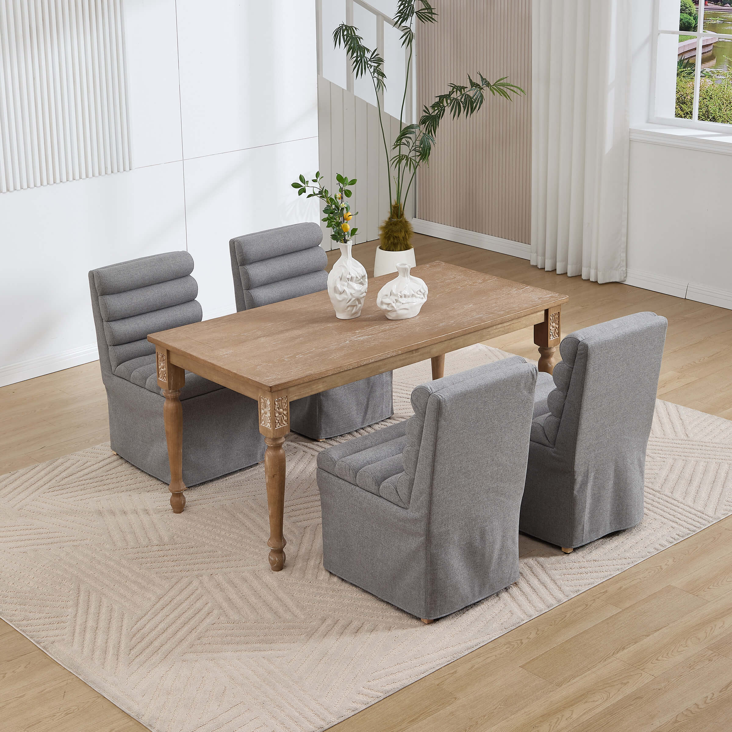 KMAX Parsons Dining Chairs Set of 2 with Cylindrical Cushion - 10127DC