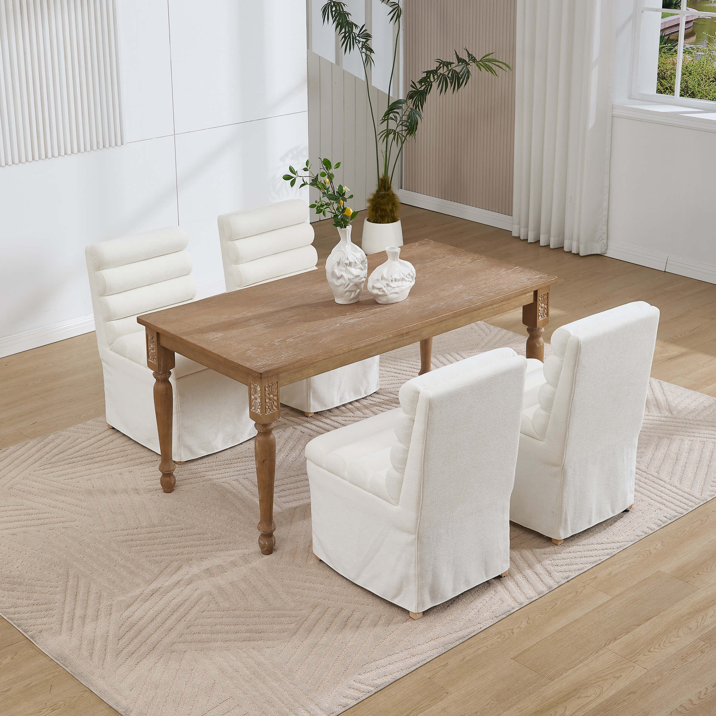 KMAX Parsons Dining Chairs Set of 2 with Cylindrical Cushion - 10127DC