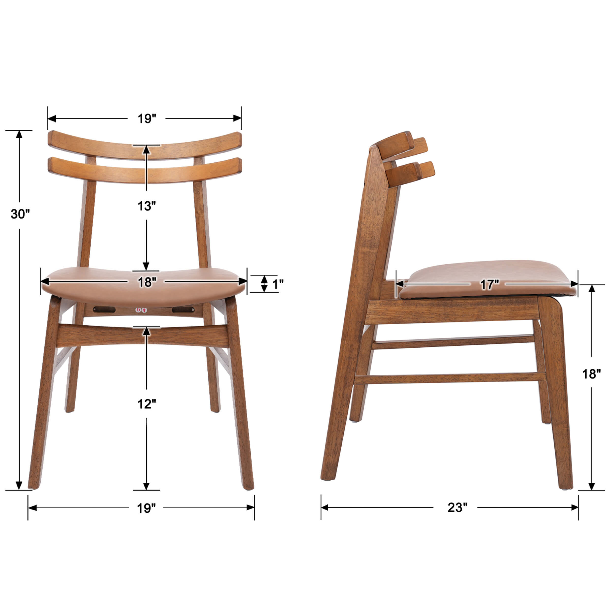 VESCASA Dining Chairs with Curved Open Back - 60131DC