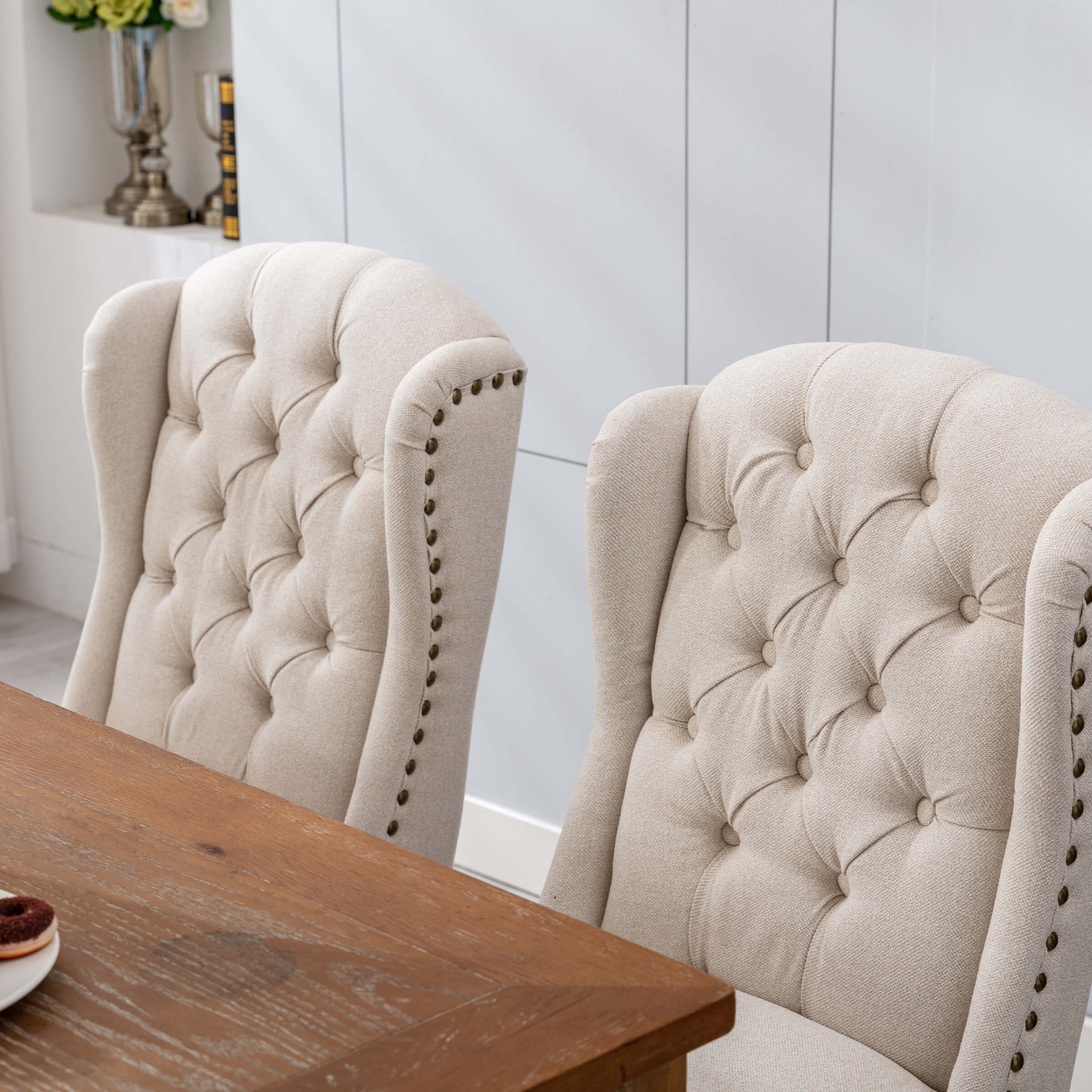 Parsons Linen Dining Chairs Set of 2 - 1296DC