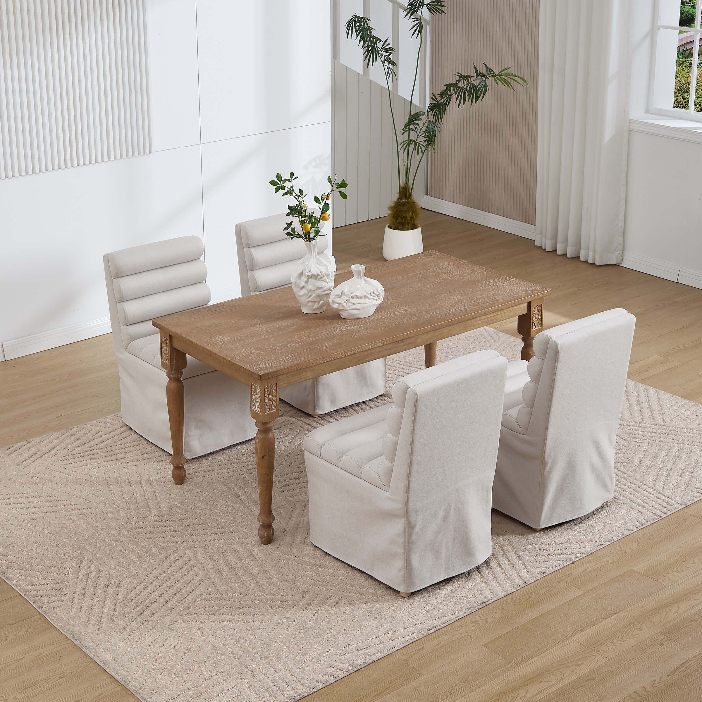 KMAX Parsons Dining Chairs Set of 2 with Cylindrical Cushion - 10127DC