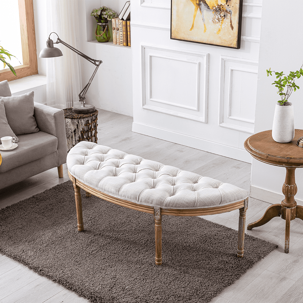 Kmax 55" Mid Century Tufted Fabric Bench - 2162BH