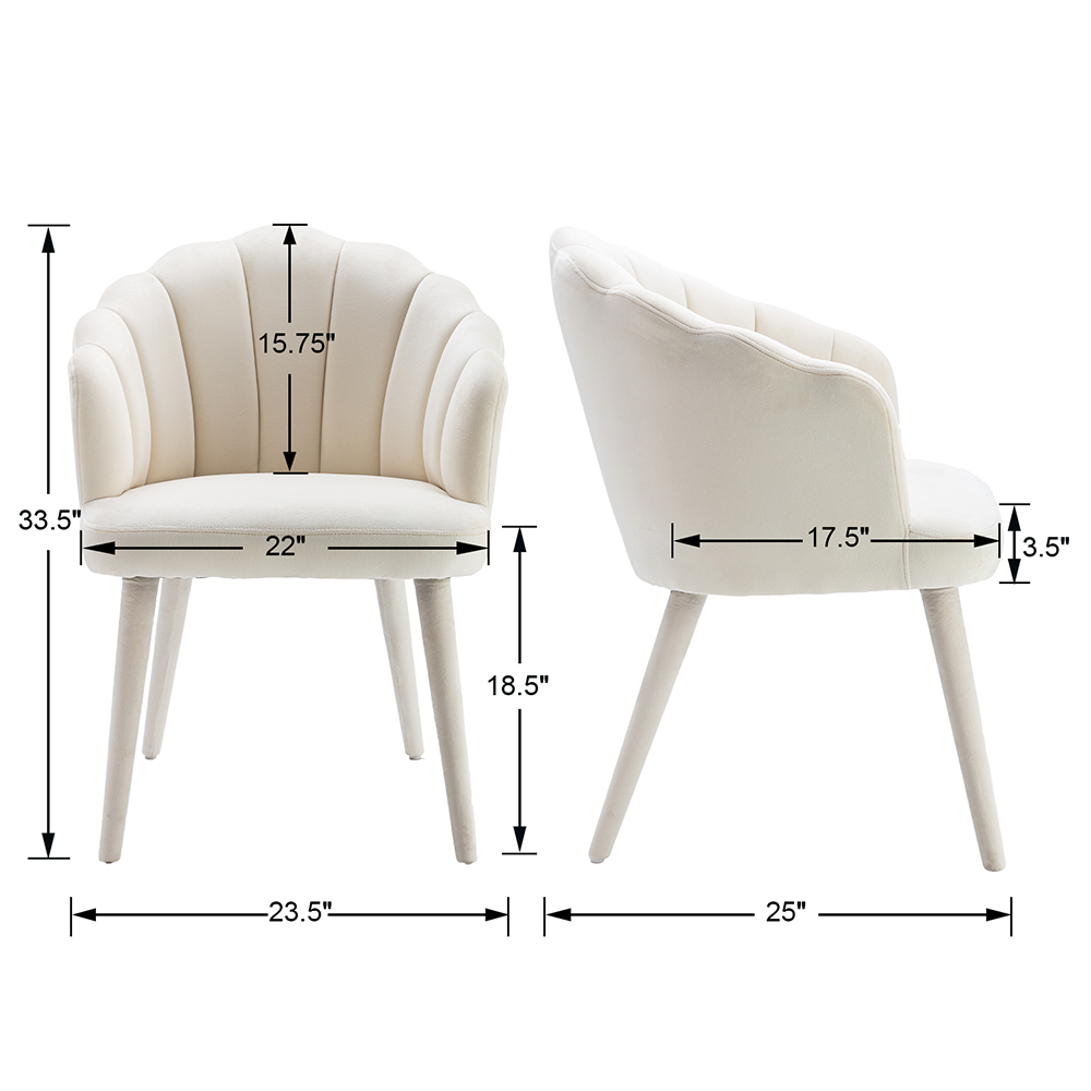 ZH4YOU Velvet Dining Chairs Set of 2 - 7753DC