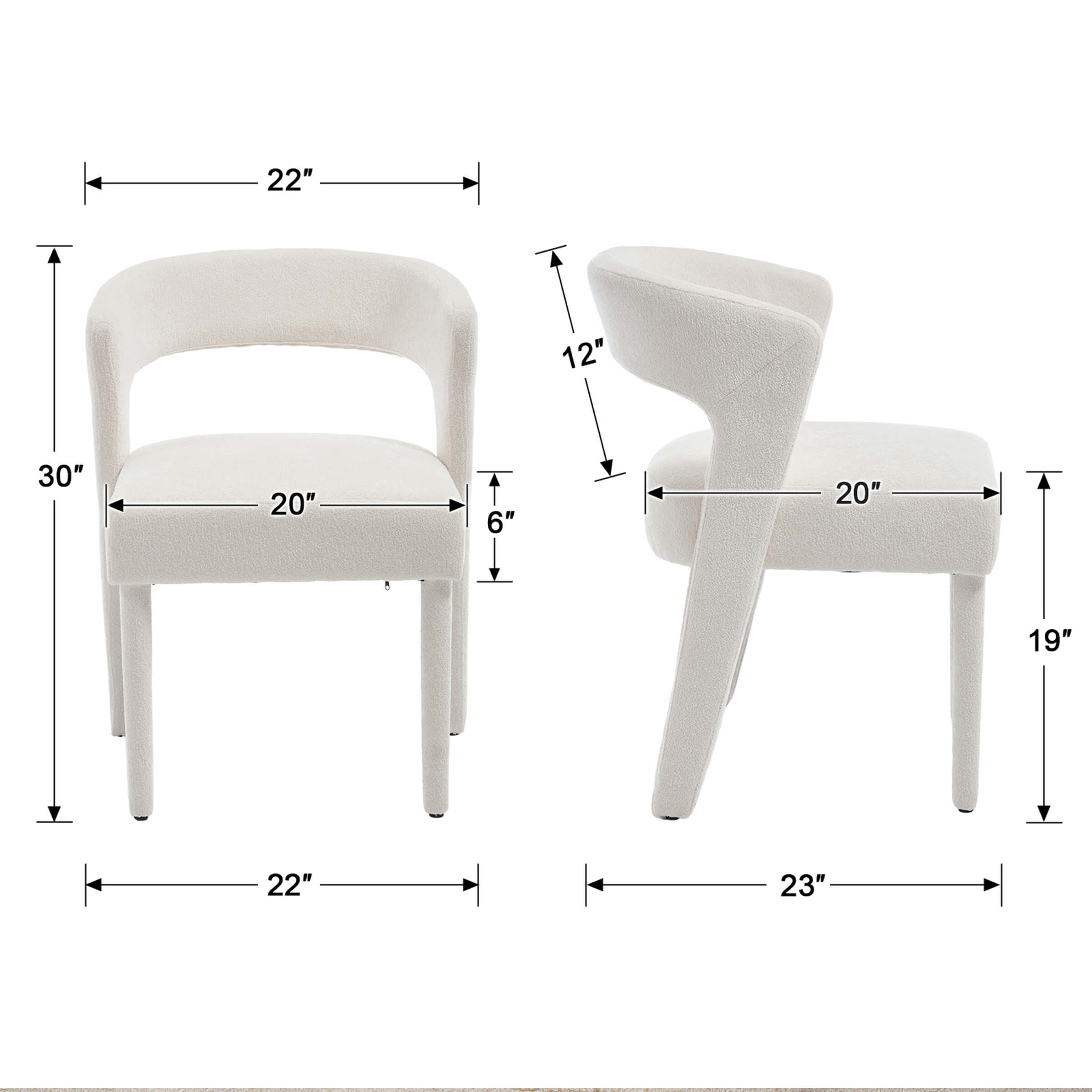 KMAX Cozy Cutout Back Dining Chairs - 10098DC