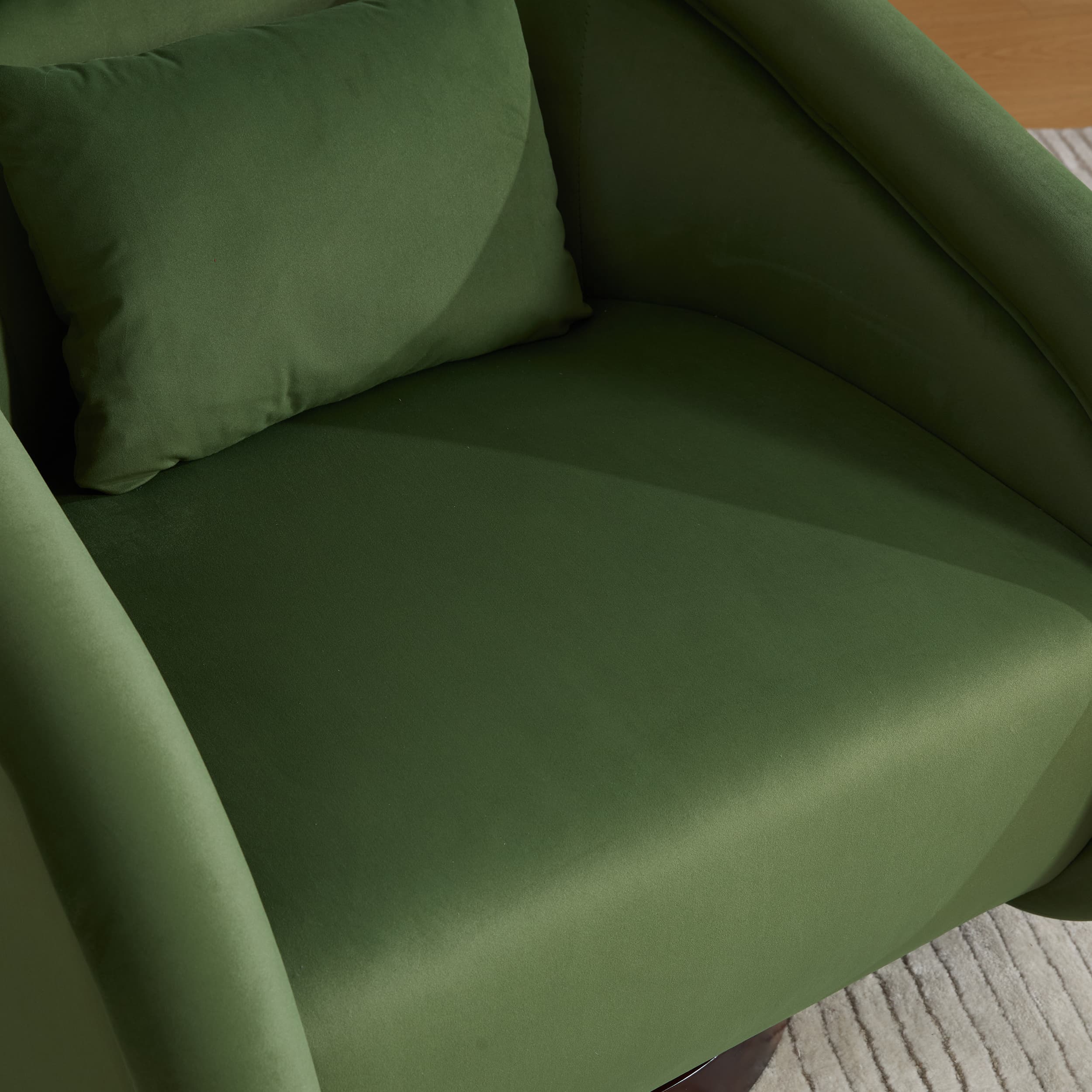 Velvet Pumpkin 360° Swivel Barrel Accent Chair