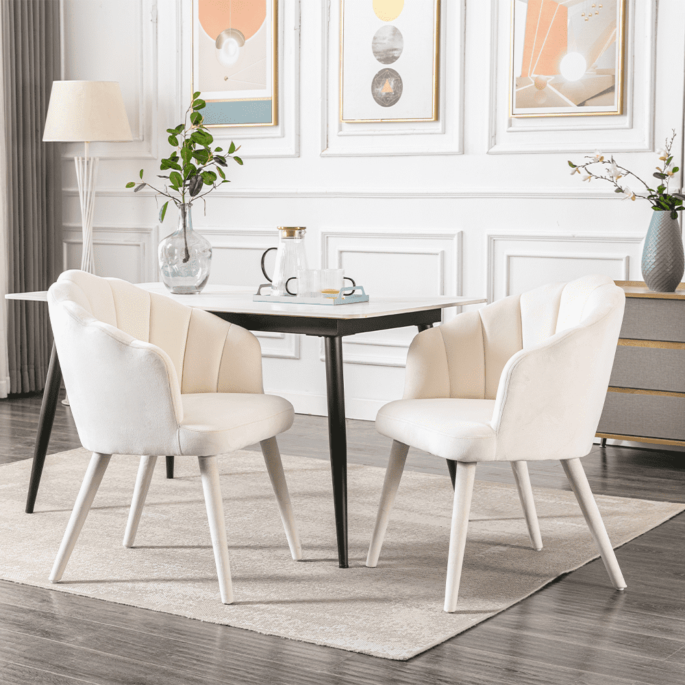 ZH4YOU Velvet Dining Chairs Set of 2 - 7753DC