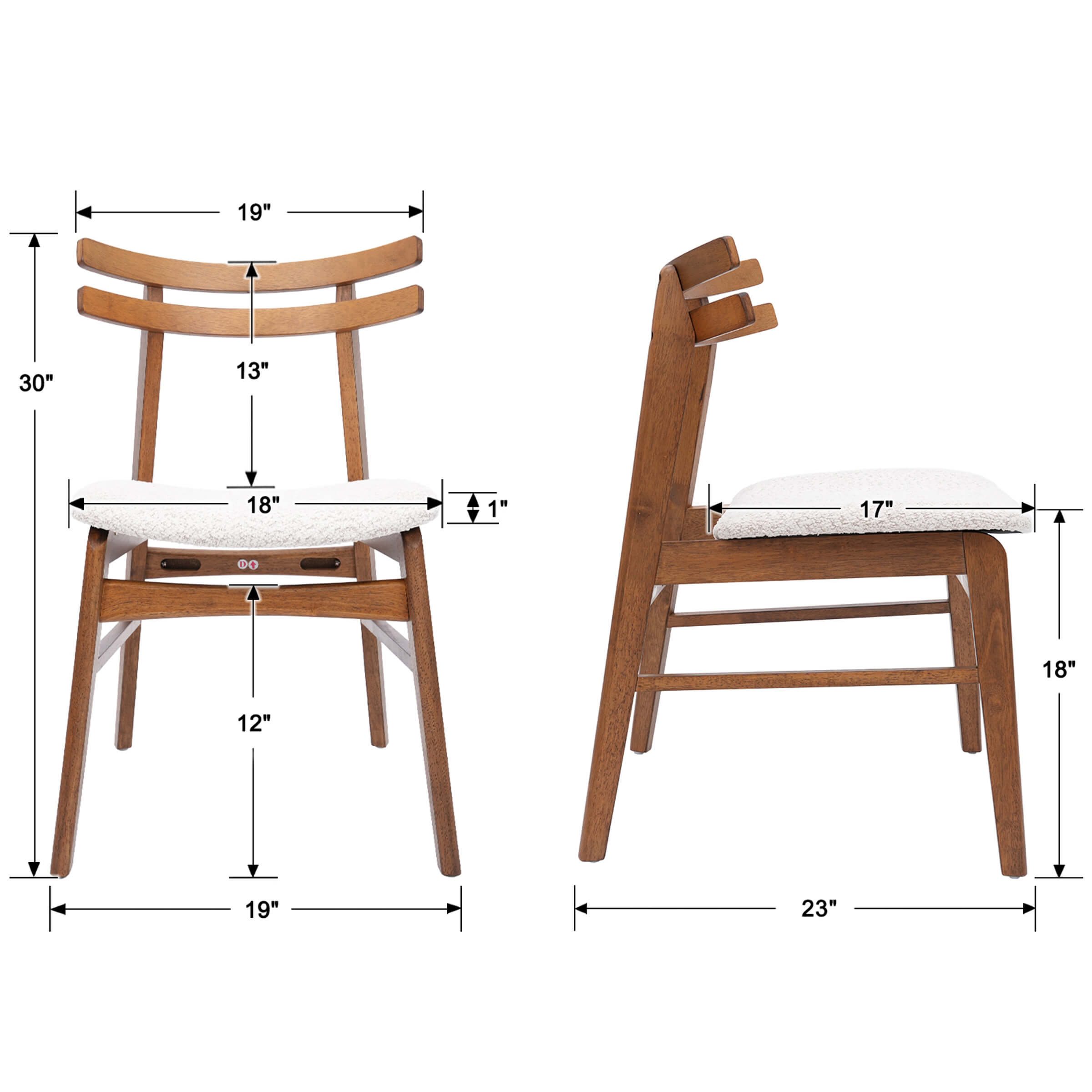 VESCASA Dining Chairs with Curved Open Back - 60131DC