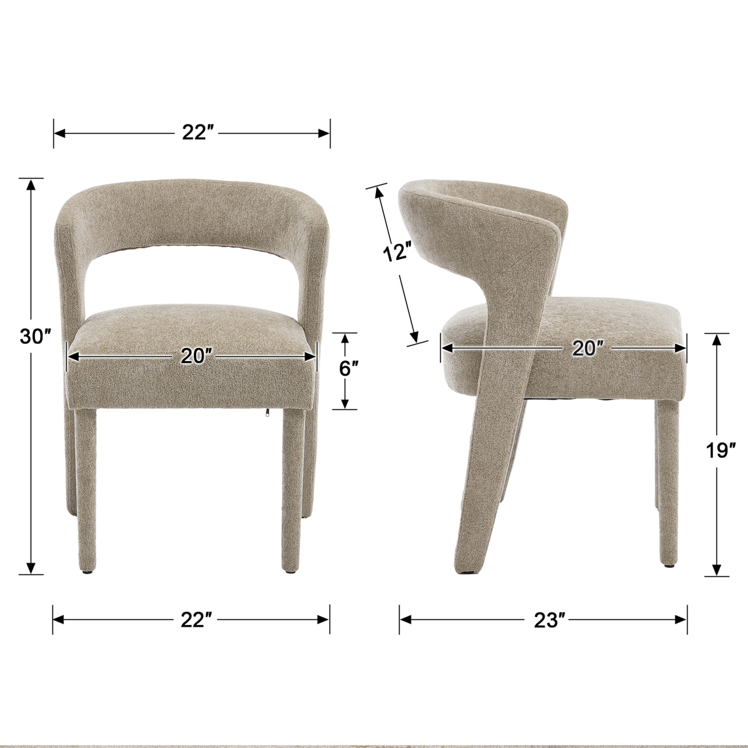 KMAX Cozy Cutout Back Dining Chairs - 10098DC