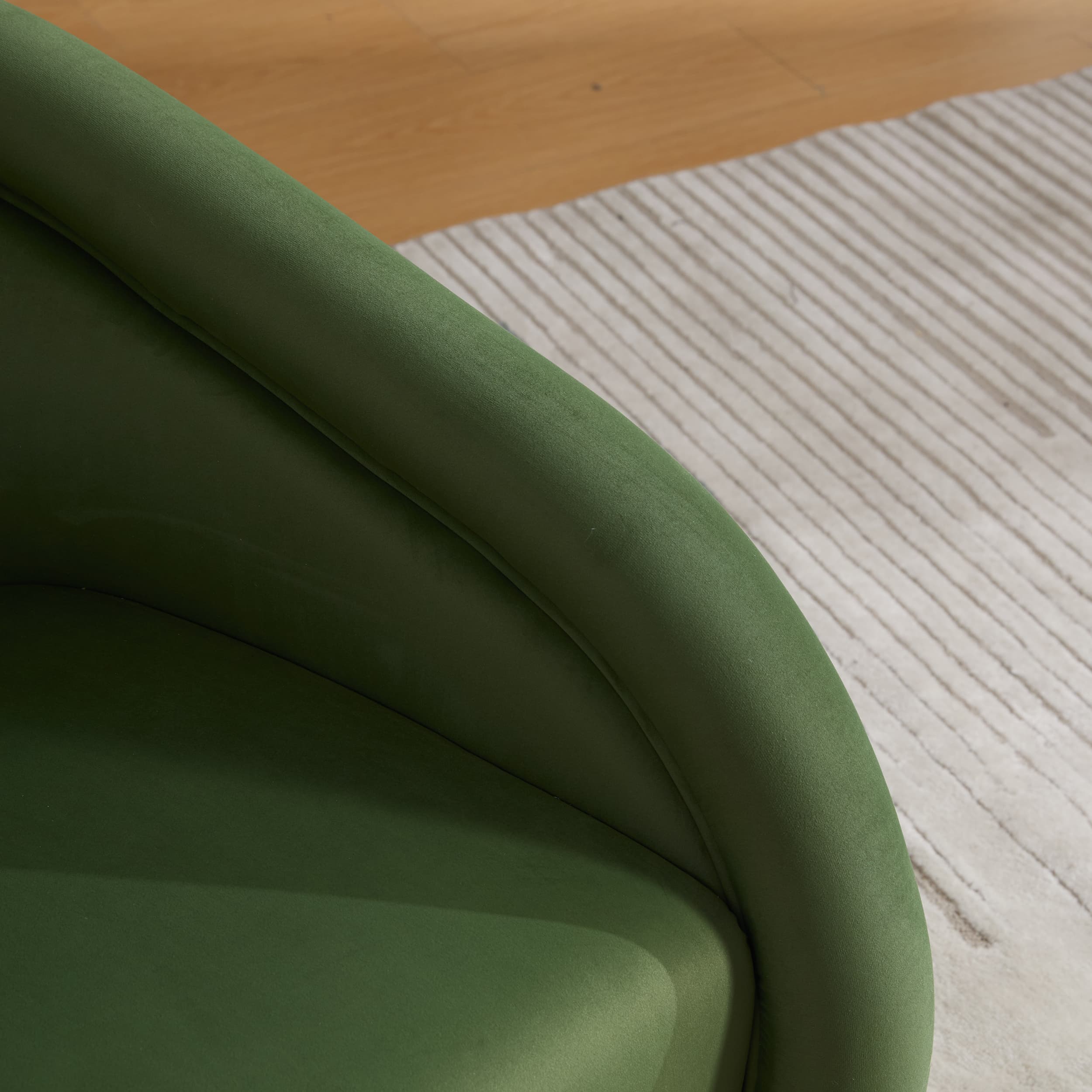 Velvet Pumpkin 360° Swivel Barrel Accent Chair