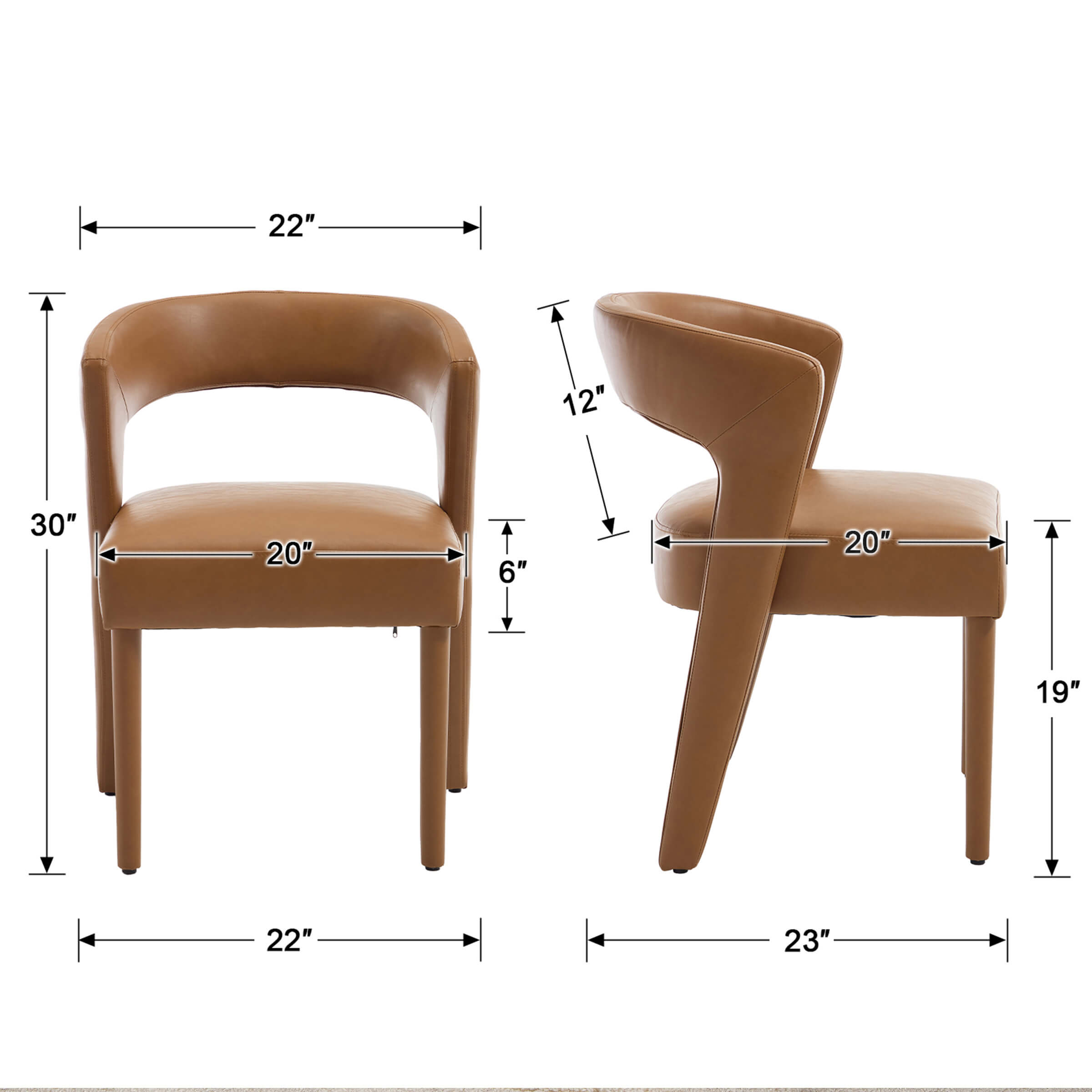 KMAX Cozy Cutout Back Dining Chairs - 10098DC