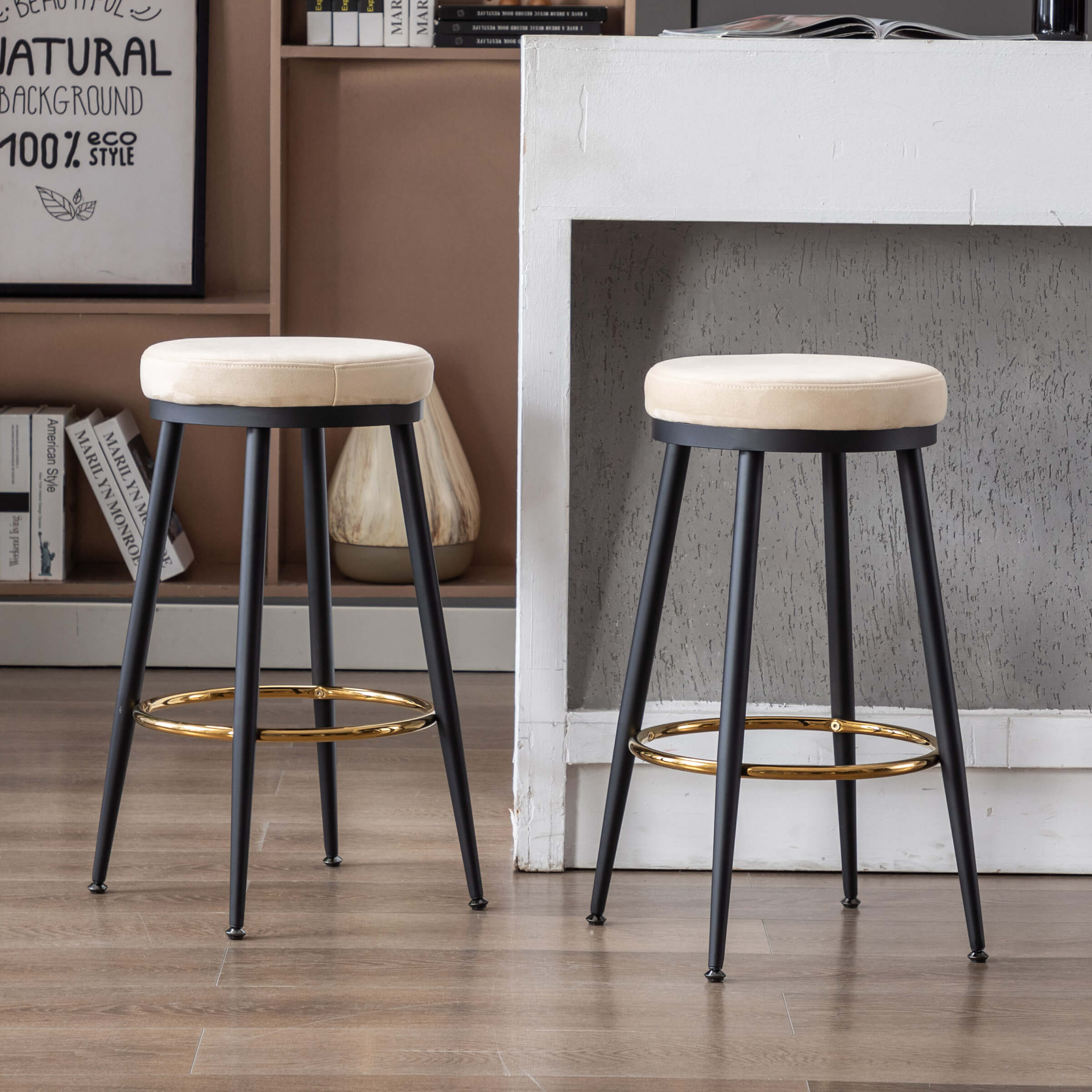 Kmax 30"H Modern Metal Counter Stools Set of 2 - 19618CS