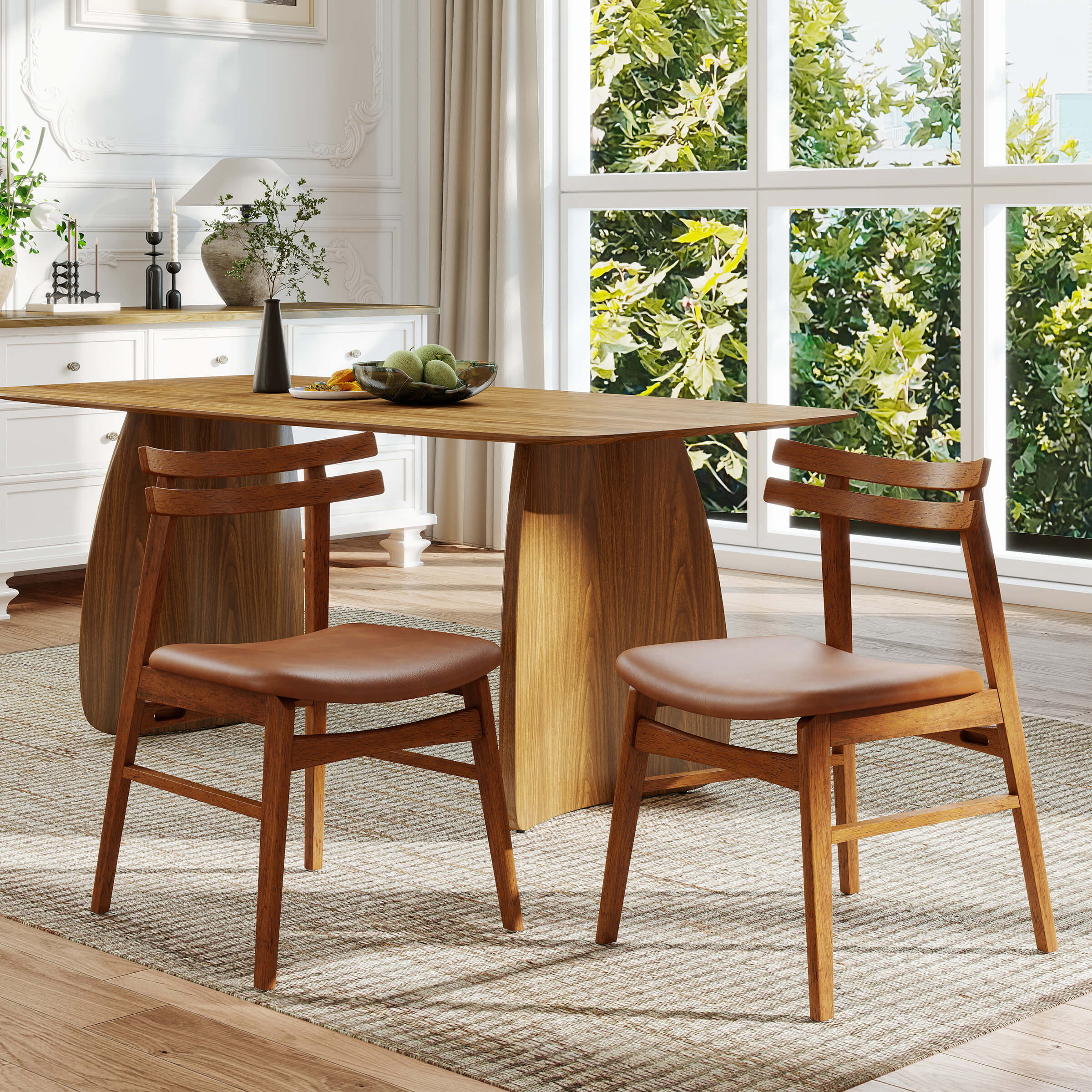 VESCASA Dining Chairs with Curved Open Back - 60131DC
