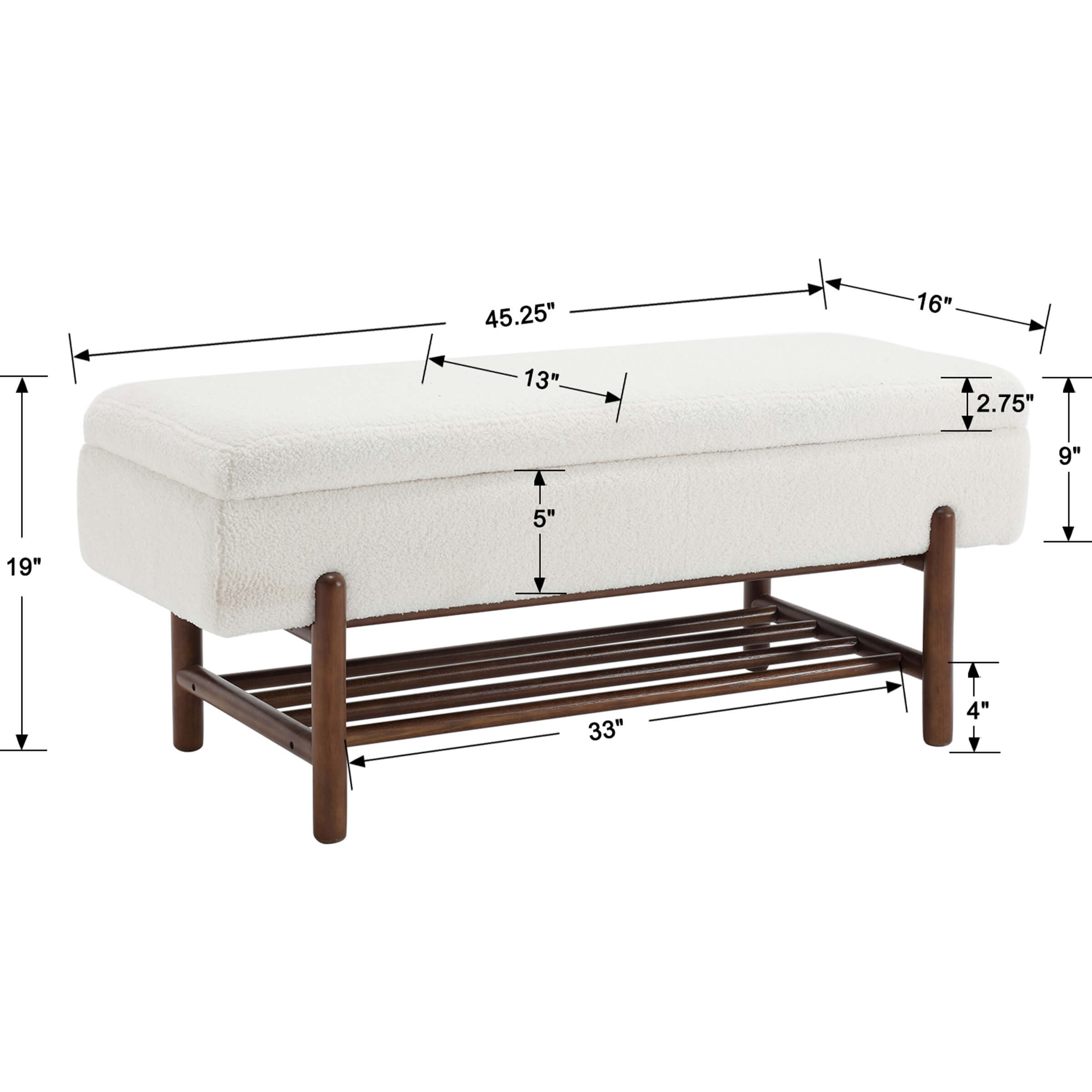 EALSON Modern Storage End of Bench - 2541BH