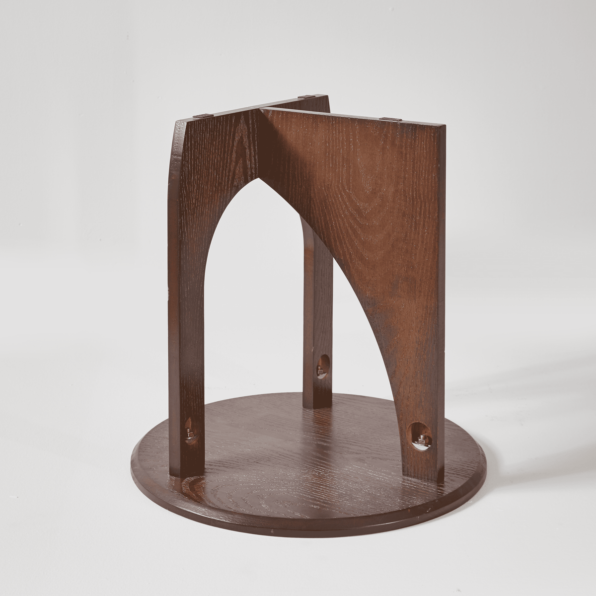 20" Modern Round Solid Wood Side Table