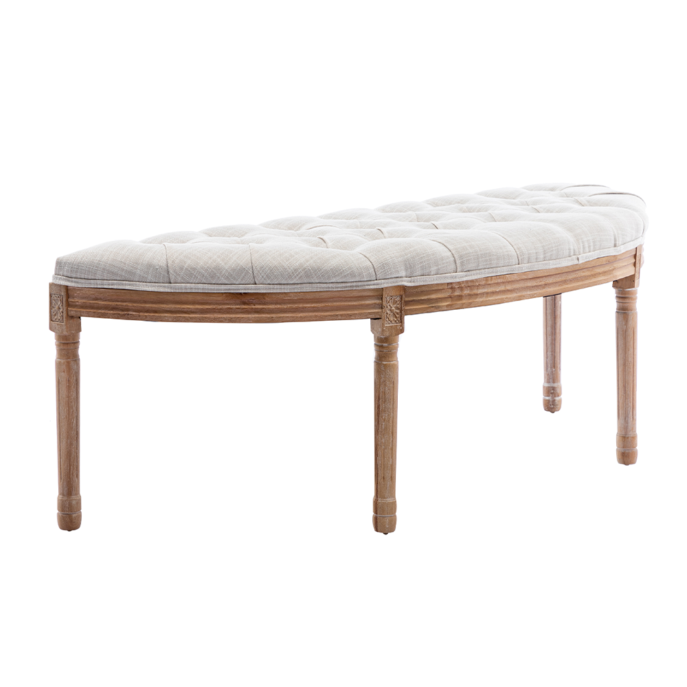 Kmax 55" Mid Century Tufted Fabric Bench - 2162BH