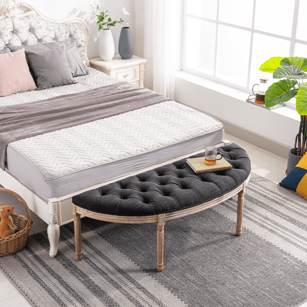 Kmax 55" Mid Century Tufted Fabric Bench - 2162BH