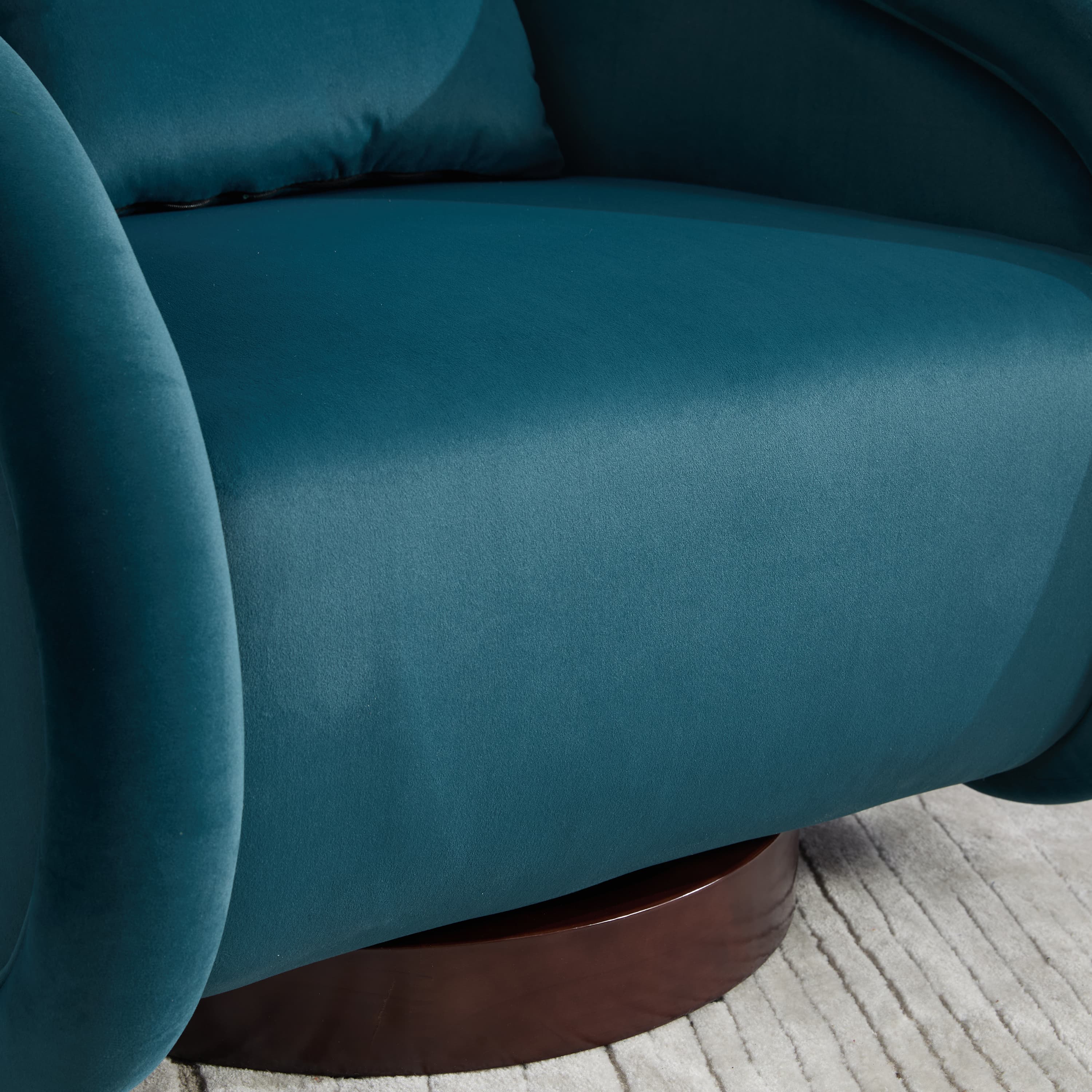 Velvet Pumpkin 360° Swivel Barrel Accent Chair