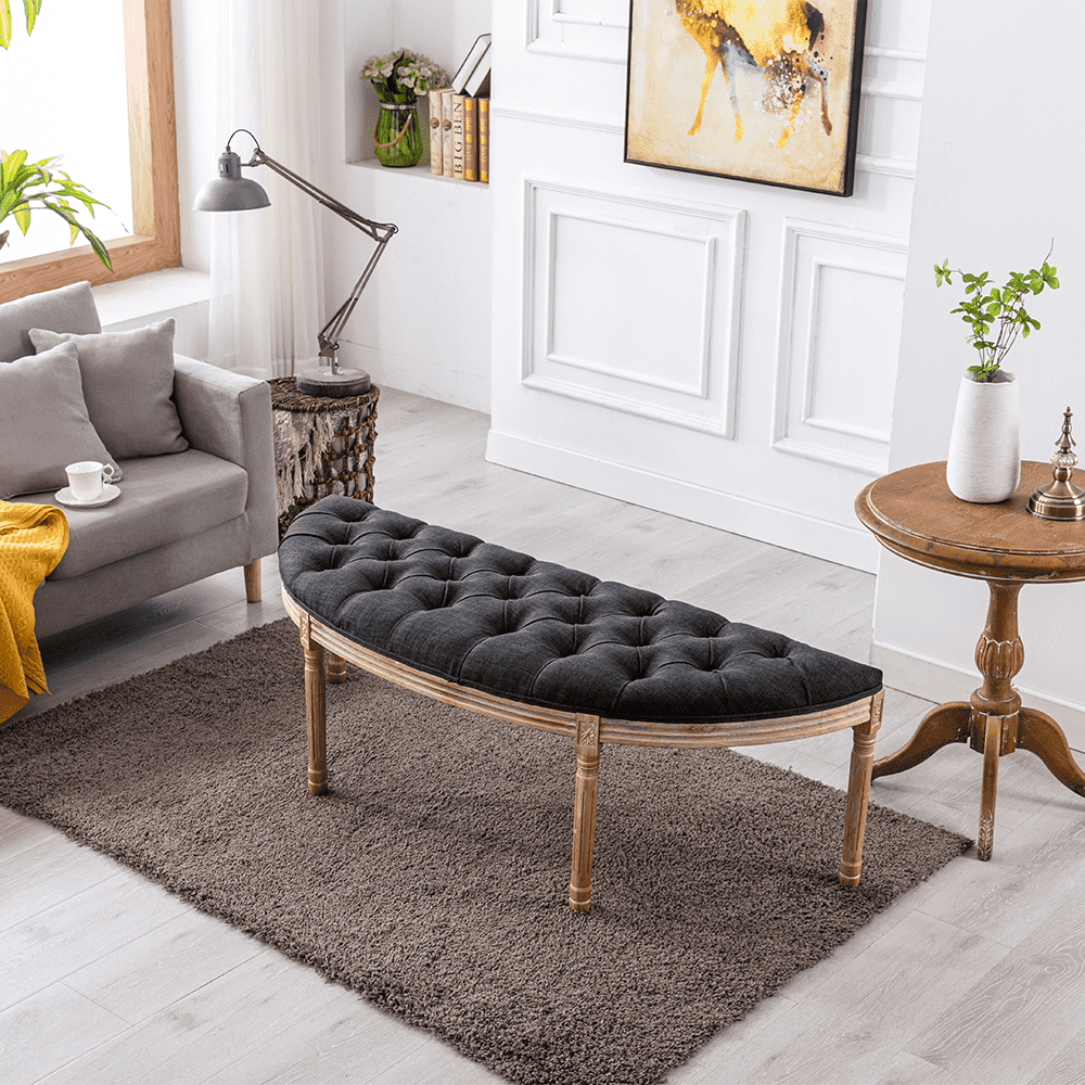 Kmax 55" Mid Century Tufted Fabric Bench - 2162BH