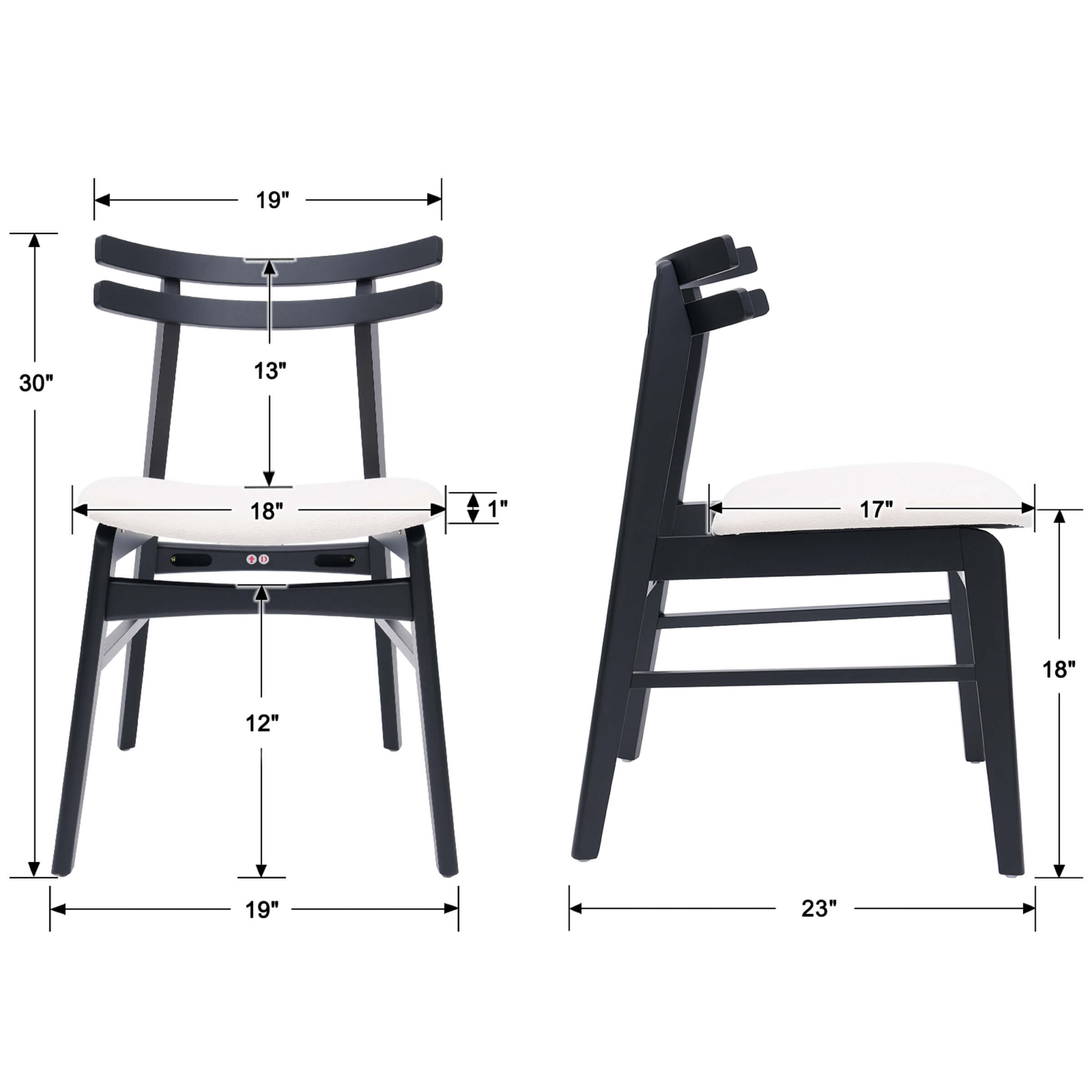 VESCASA Dining Chairs with Curved Open Back - 60131DC
