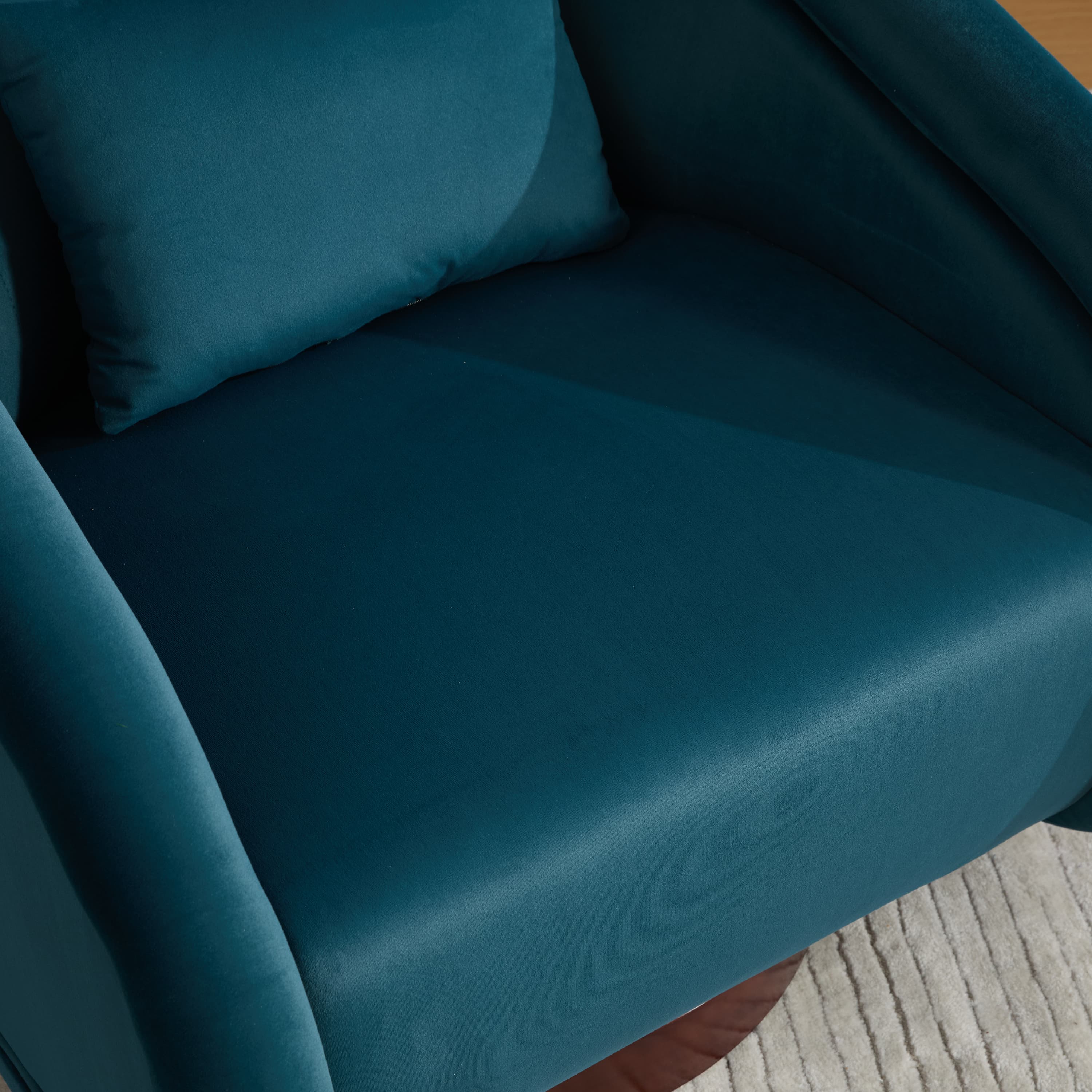 Velvet Pumpkin 360° Swivel Barrel Accent Chair