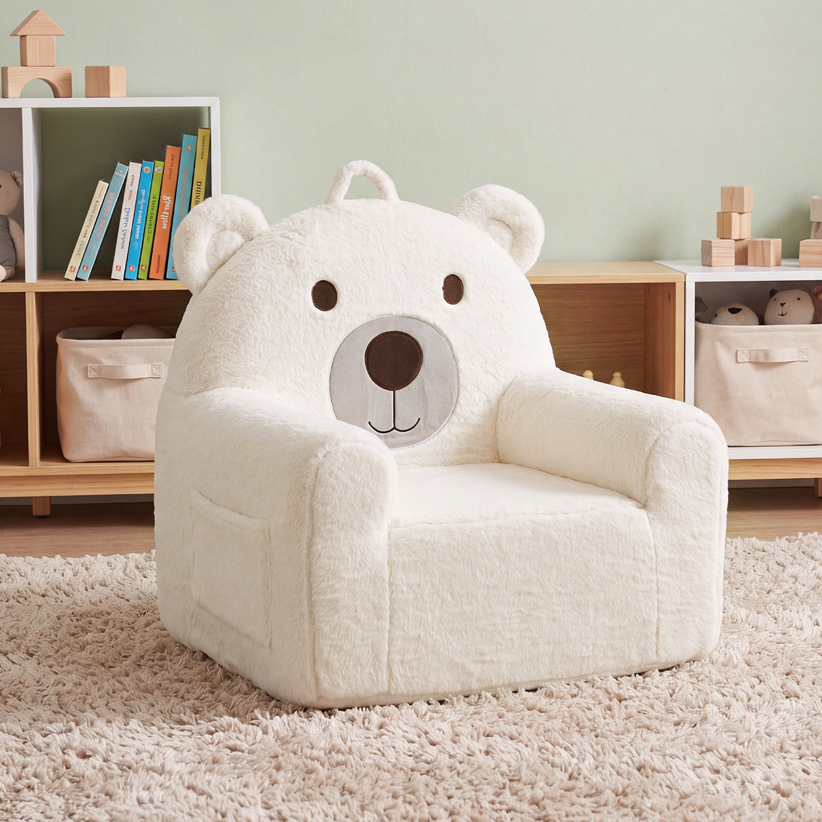 24" Bear Kids Faux Fur Sofa Chair