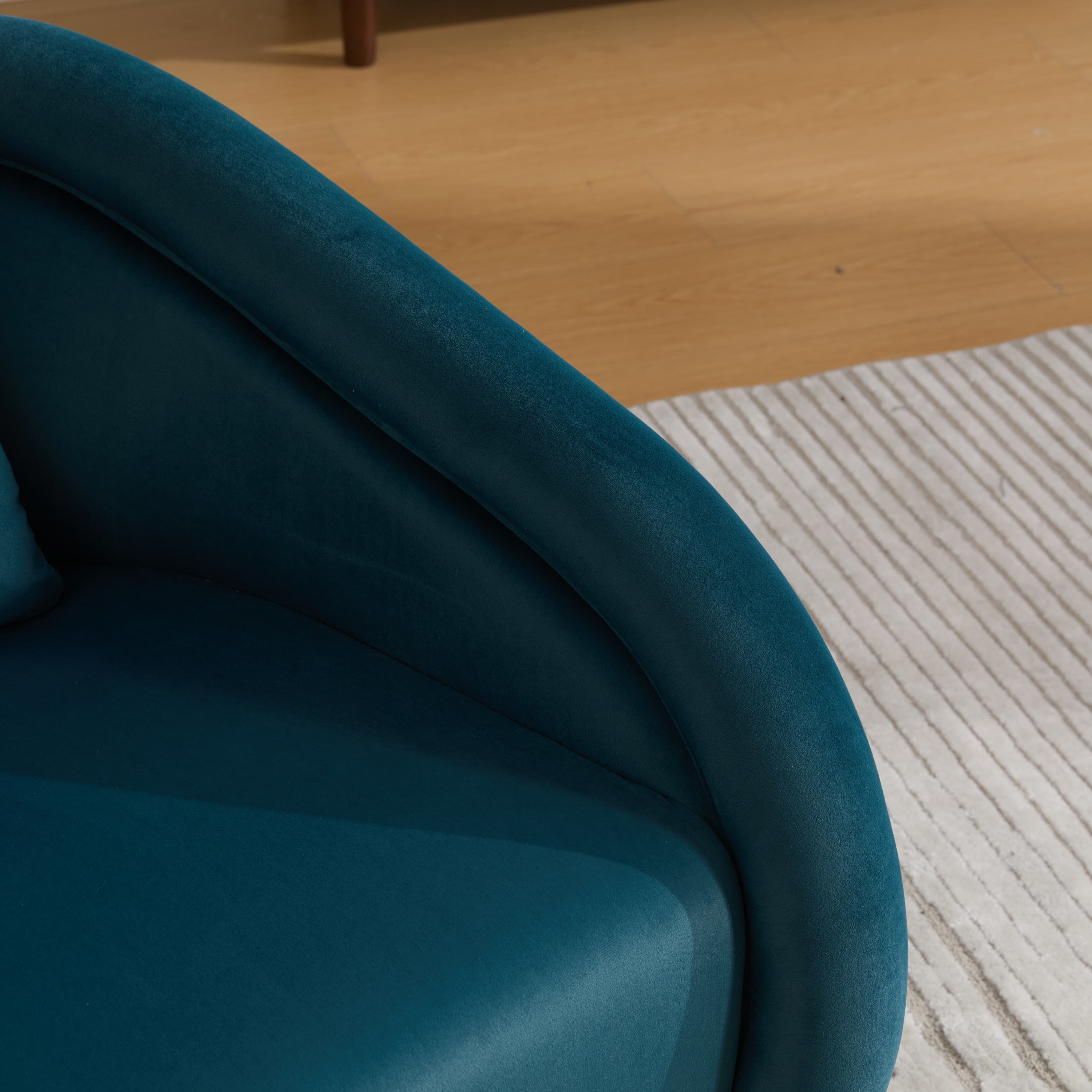 Velvet Pumpkin 360° Swivel Barrel Accent Chair