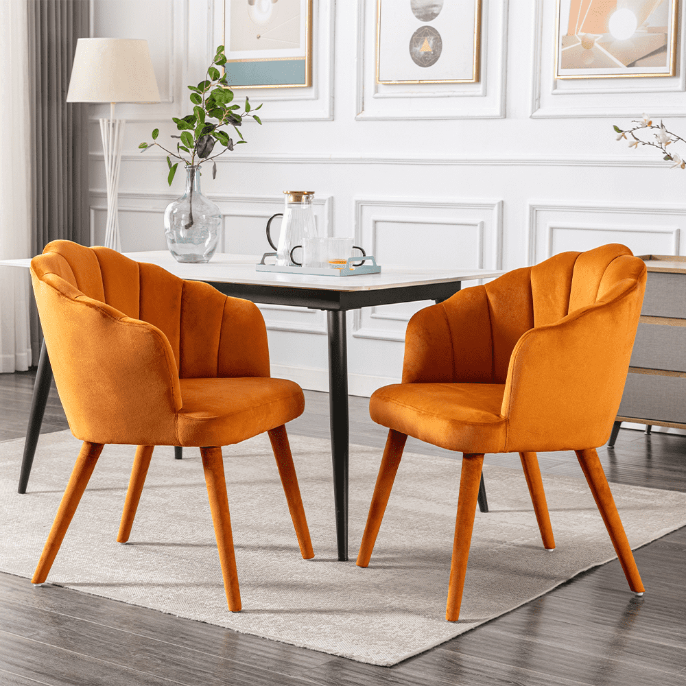 ZH4YOU Velvet Dining Chairs Set of 2 - 7753DC