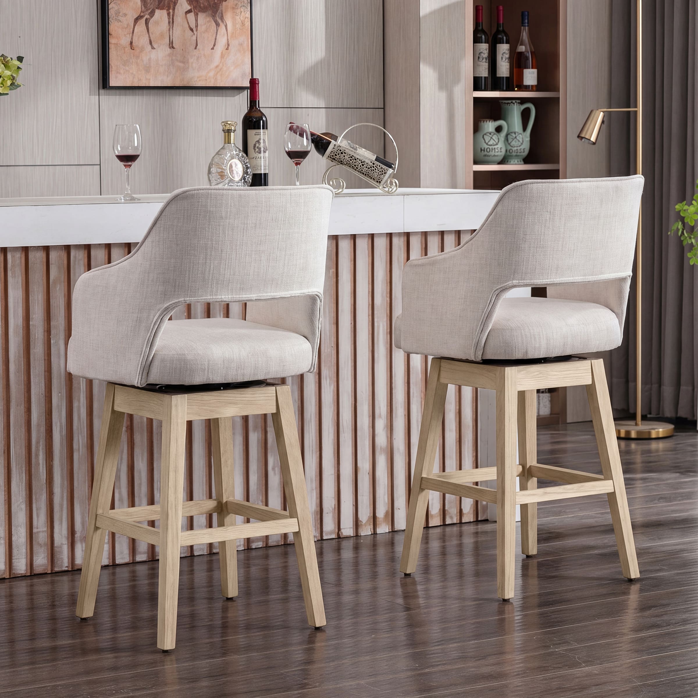 27"H Open Back Swivel Counter Stools - 6550CS