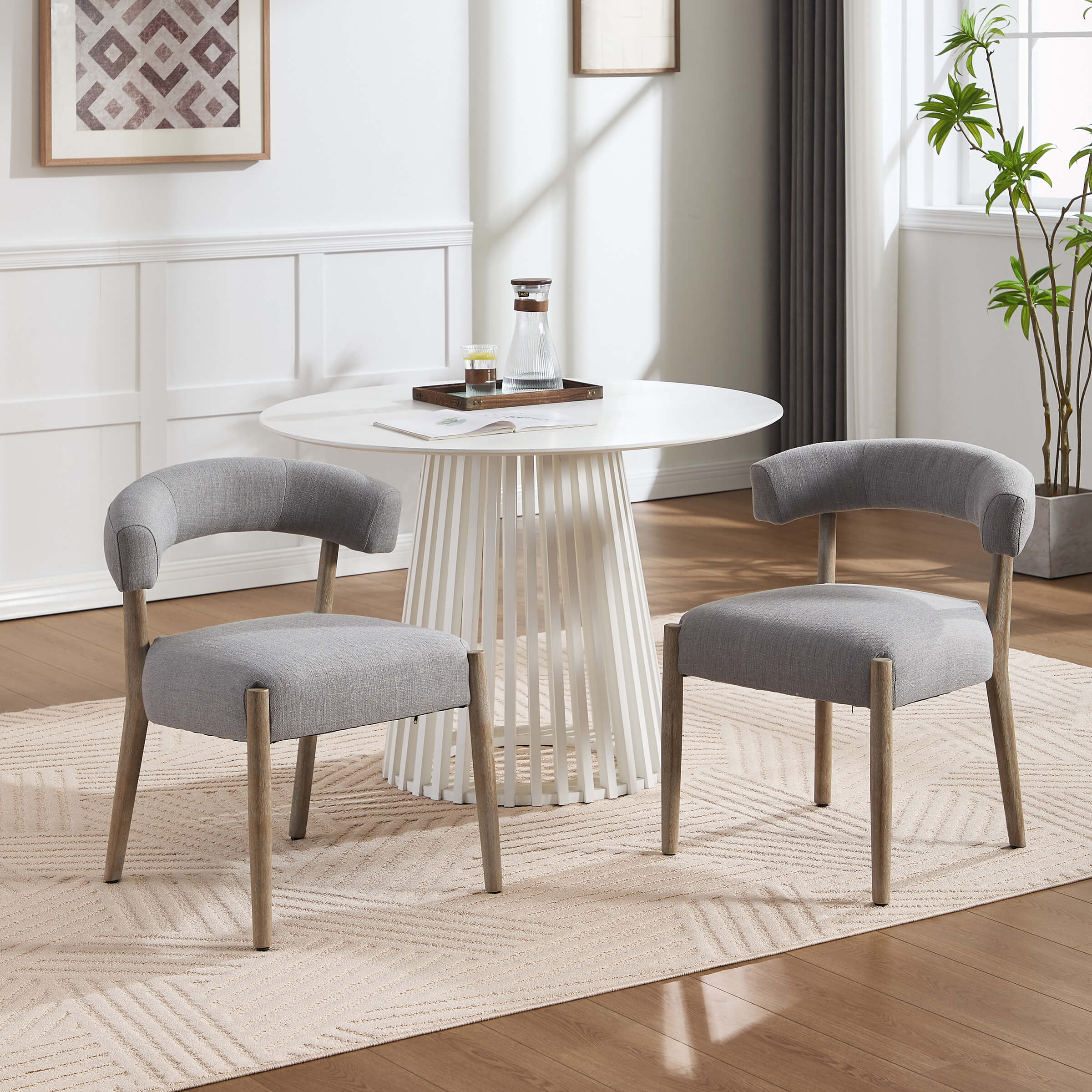 Curved Open Back Kitchen Chairs Set of 2 - 10077DC
