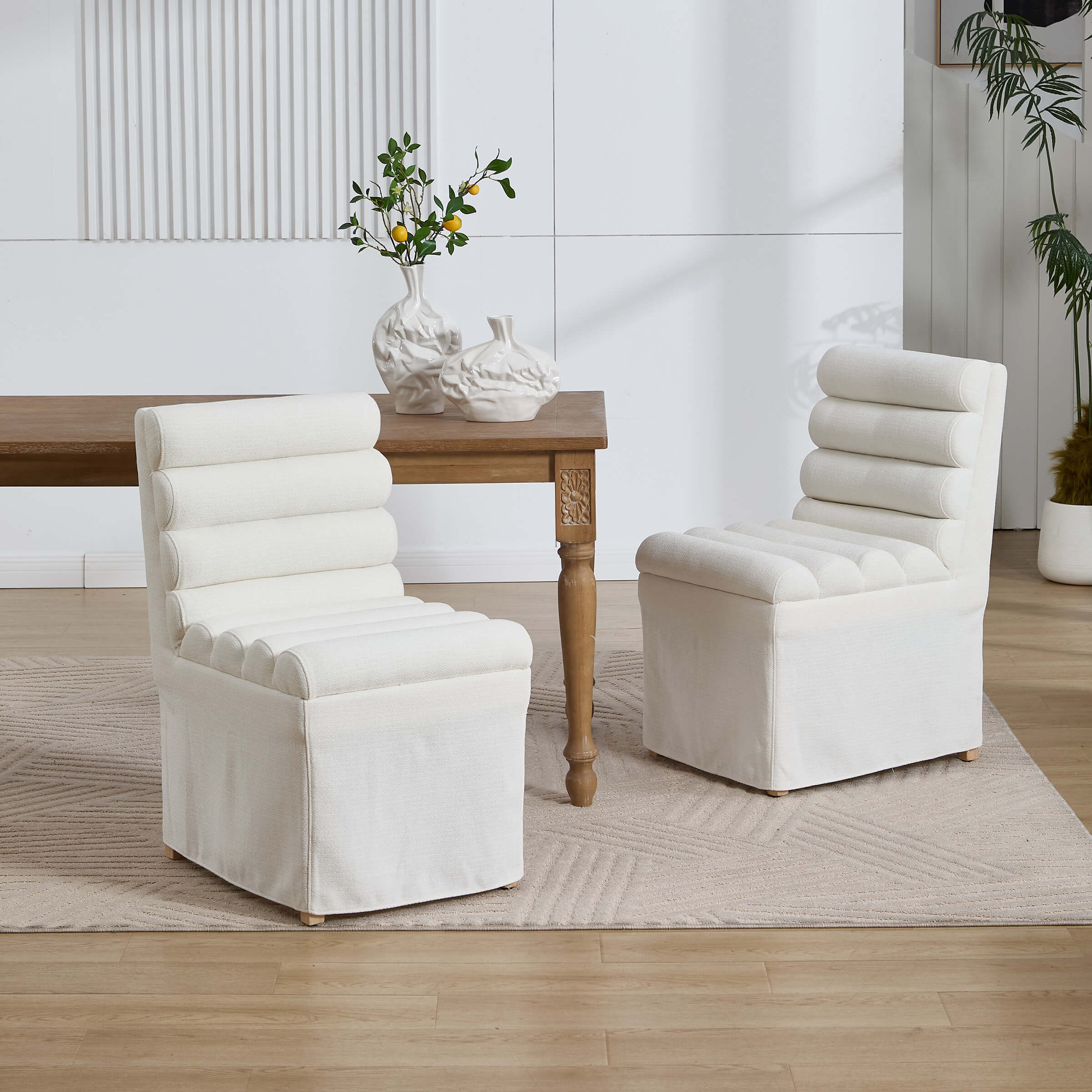 KMAX Parsons Dining Chairs Set of 2 with Cylindrical Cushion - 10127DC