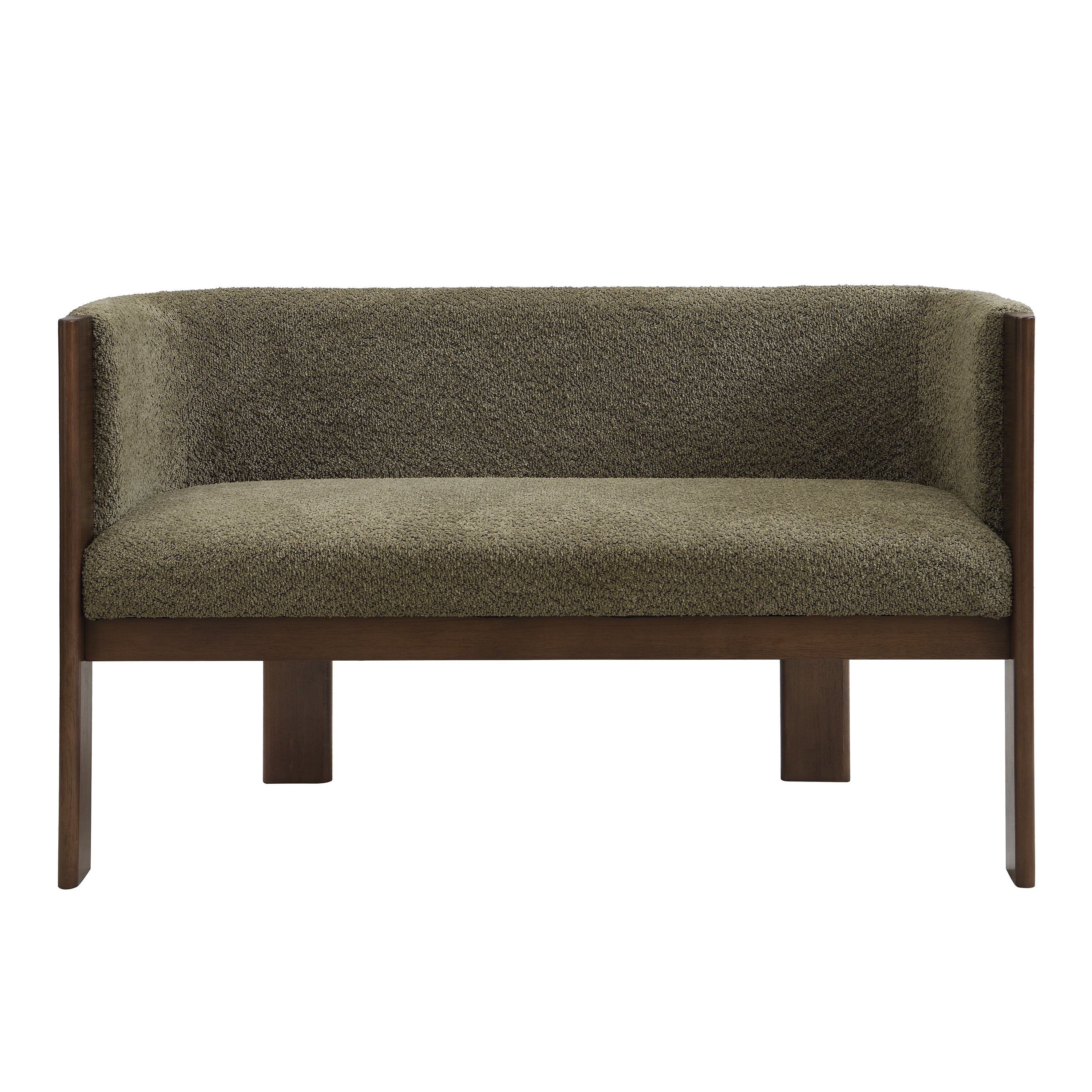 48.5" Boucle Upholstered Loveseat with Rubberwood Frame