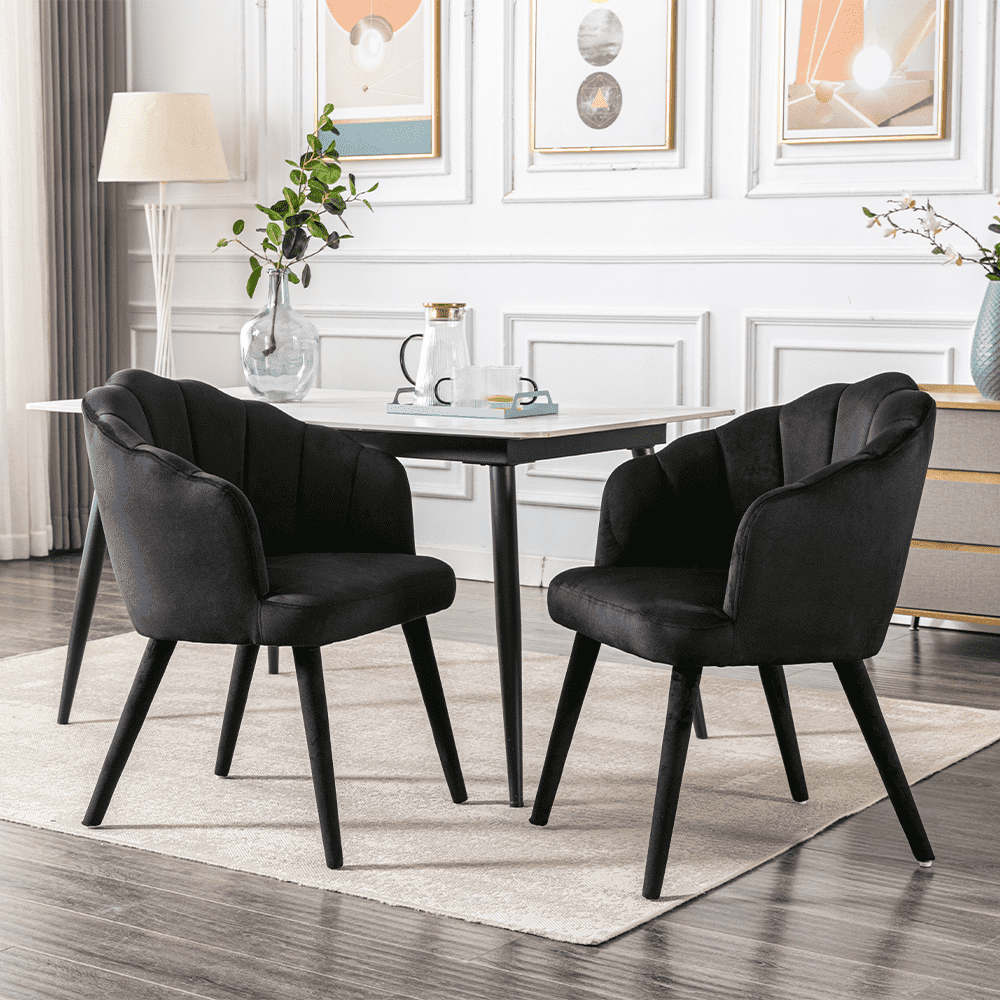 ZH4YOU Velvet Dining Chairs Set of 2 - 7753DC