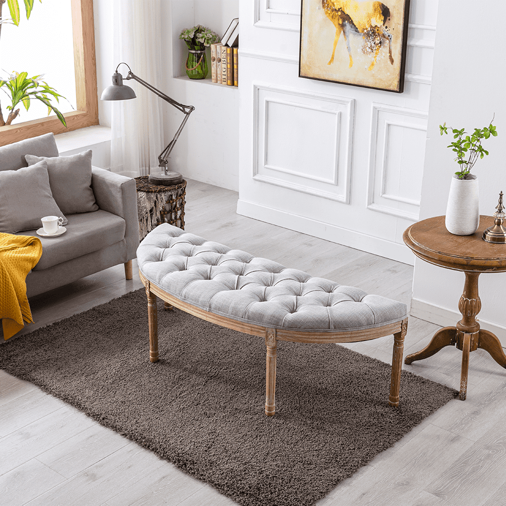 Kmax 55" Mid Century Tufted Fabric Bench - 2162BH