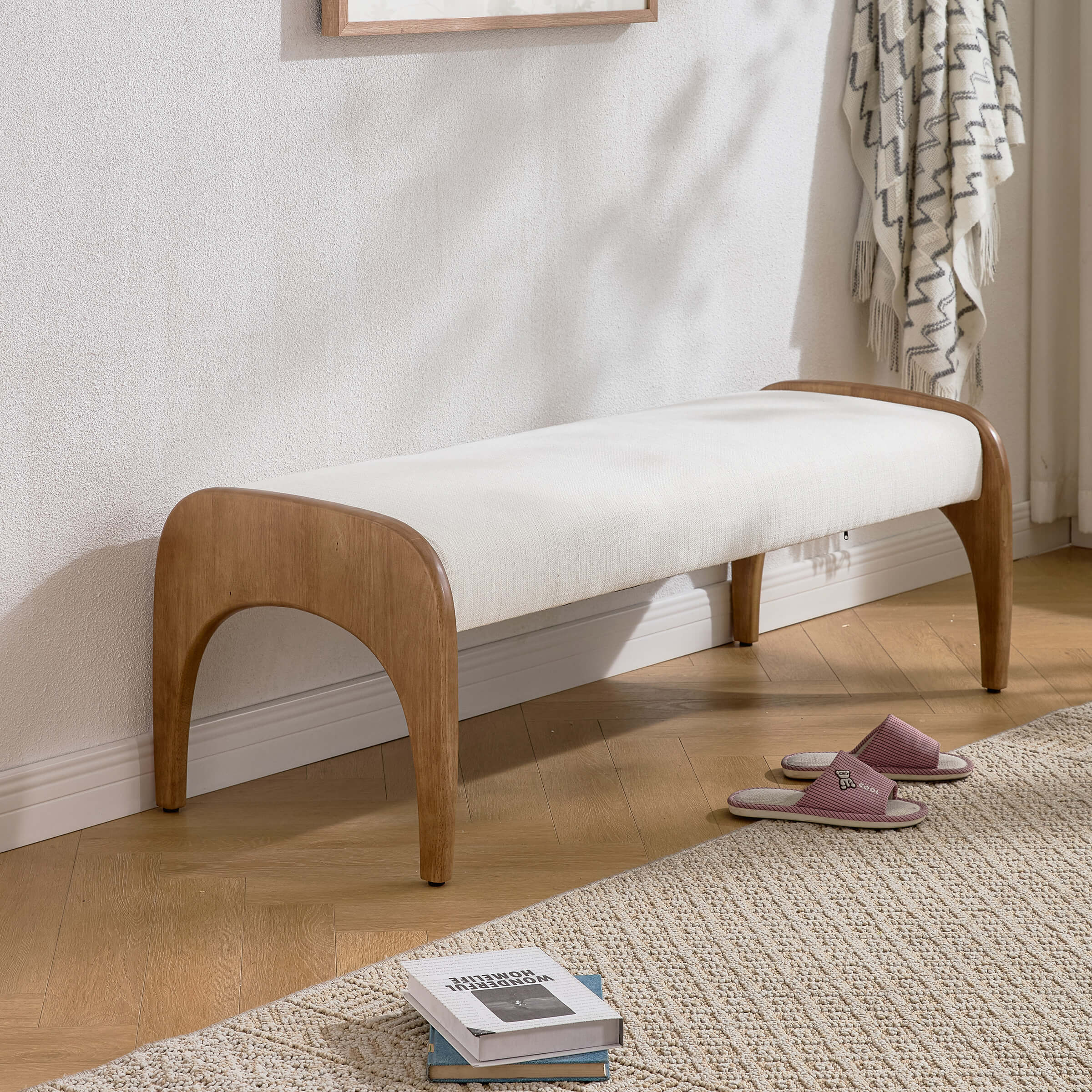 Wooden Frame Soft Bench - 2694BH