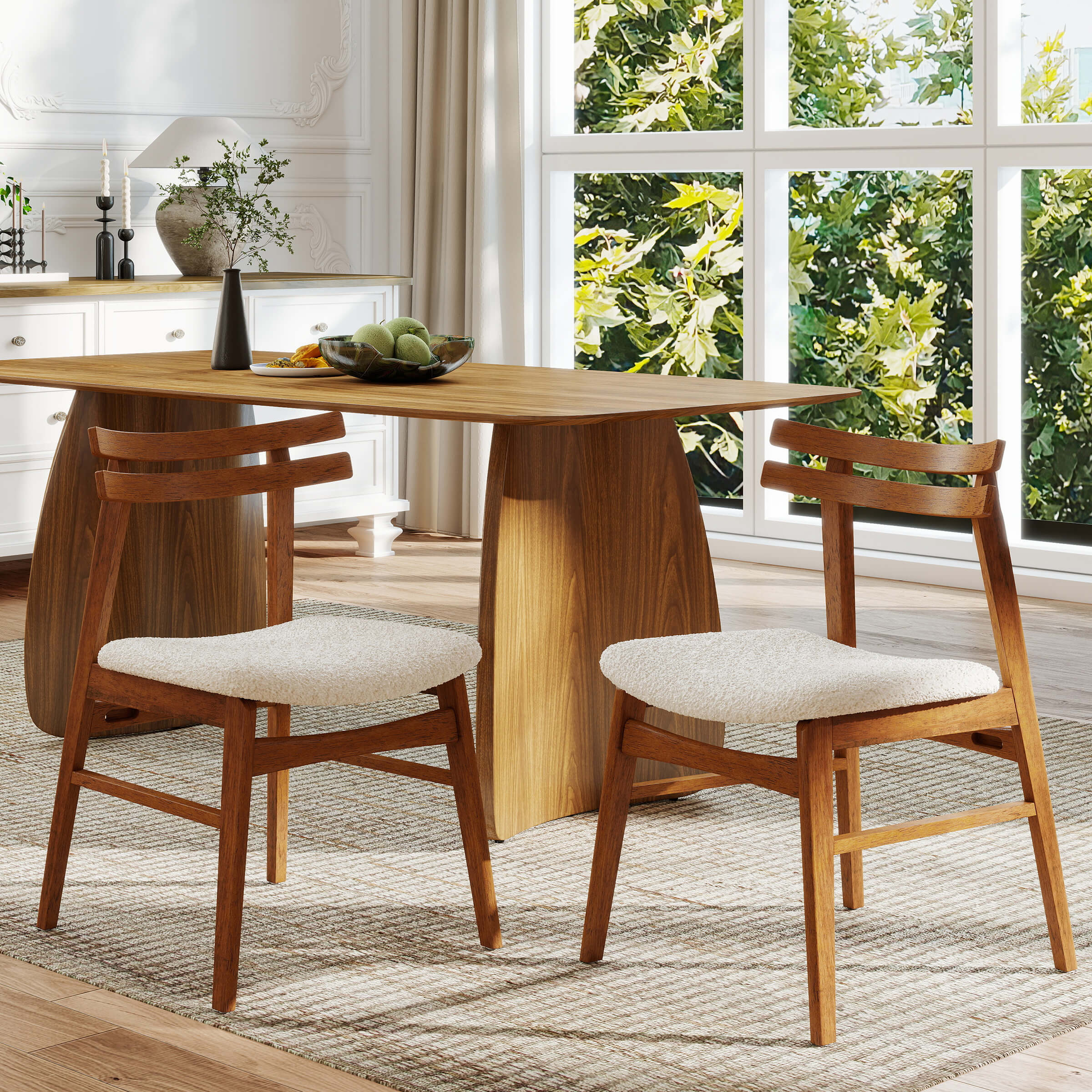 VESCASA Dining Chairs with Curved Open Back - 60131DC