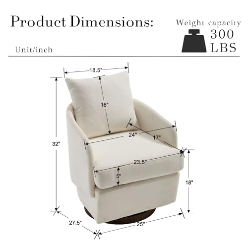 ROCITY Swivel Accent Chair with Pillow 1 PCS - 30004AC