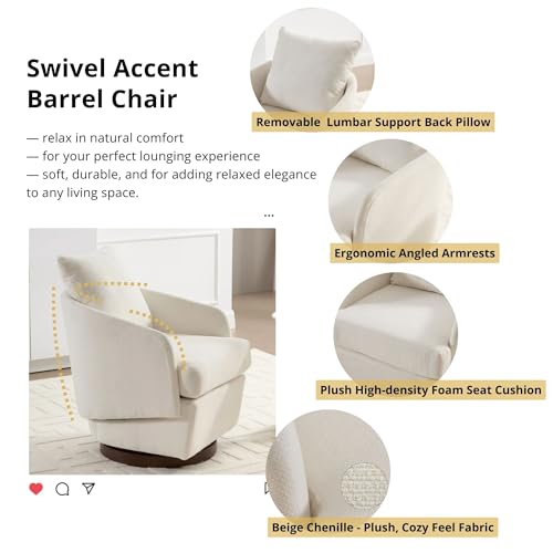 ROCITY Swivel Accent Chair with Pillow 1 PCS - 30004AC