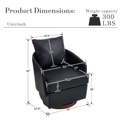 ROCITY Swivel Accent Chair with Pillow 1 PCS - 30004AC