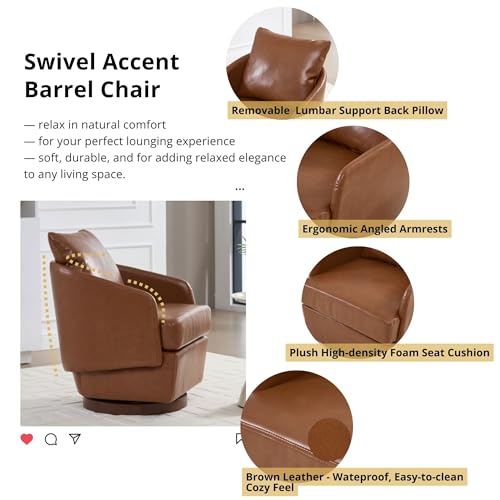 ROCITY Swivel Accent Chair with Pillow 1 PCS - 30004AC