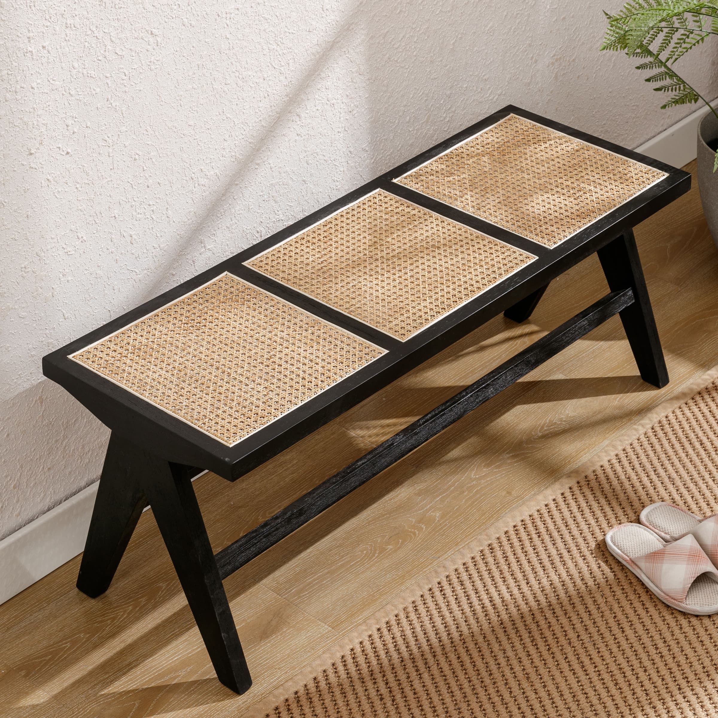 Kmax 42"L Wicker & Rattan Solid Color Accent Bench - 2545BH