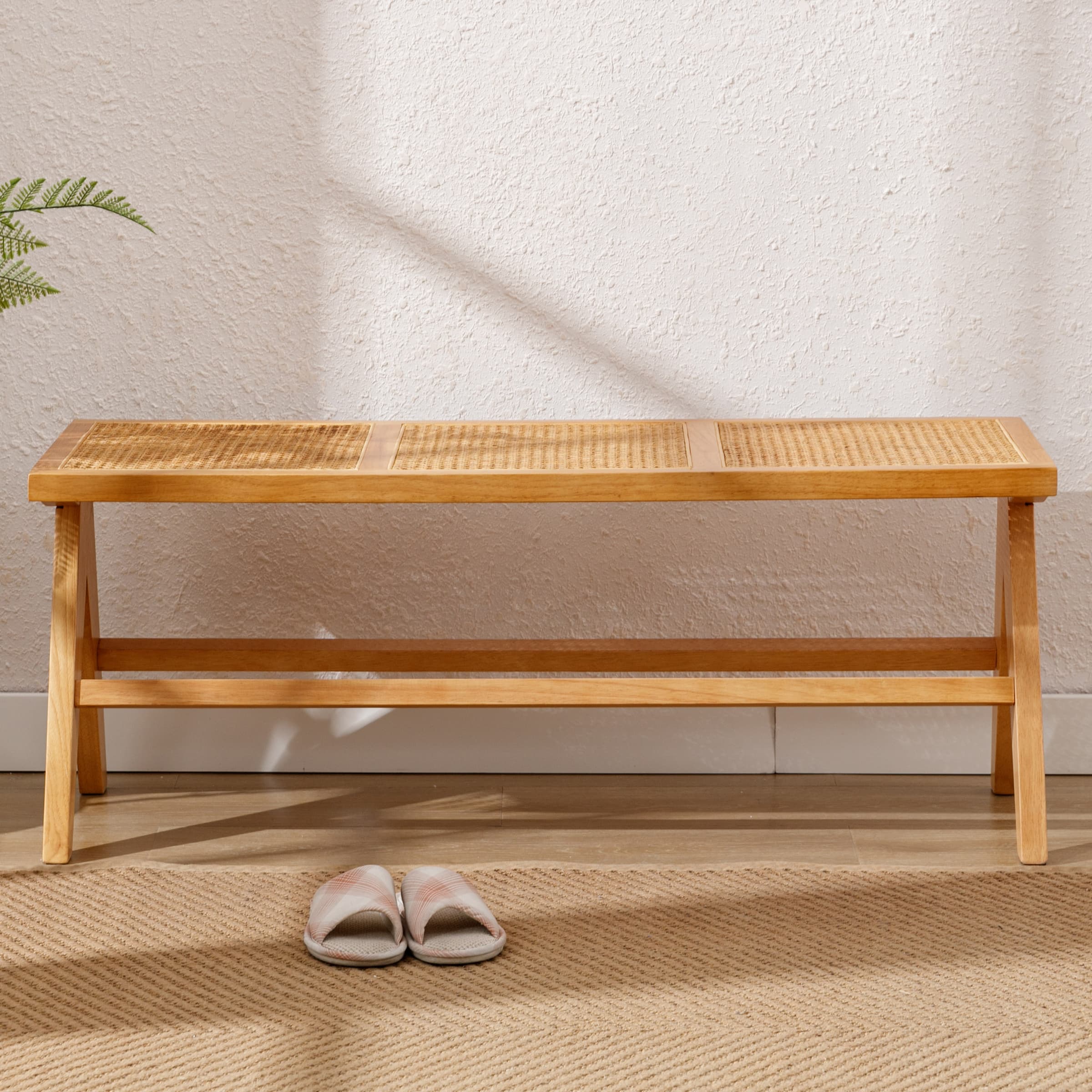 Kmax 42"L Wicker & Rattan Solid Color Accent Bench - 2545BH