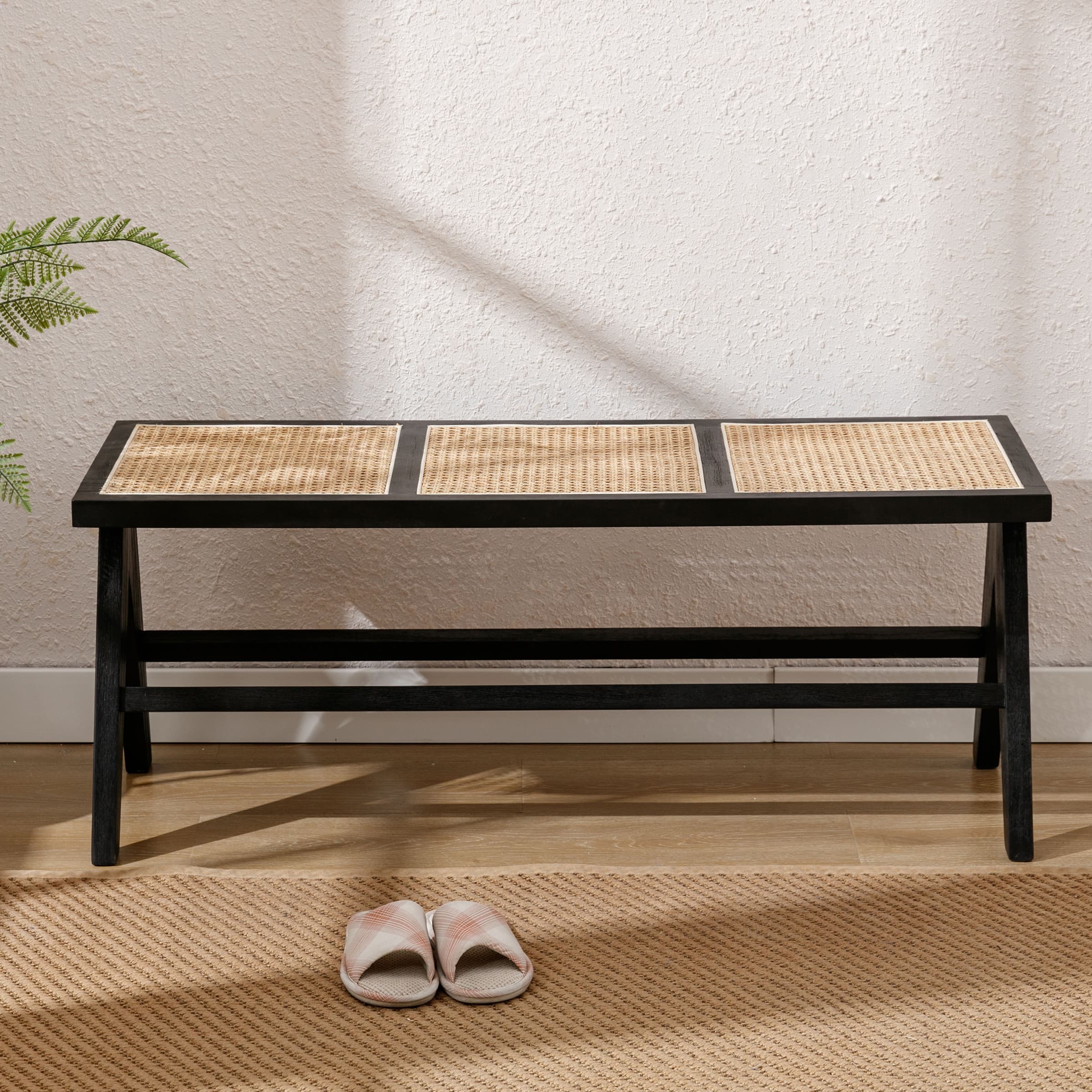 Kmax 42"L Wicker & Rattan Solid Color Accent Bench - 2545BH