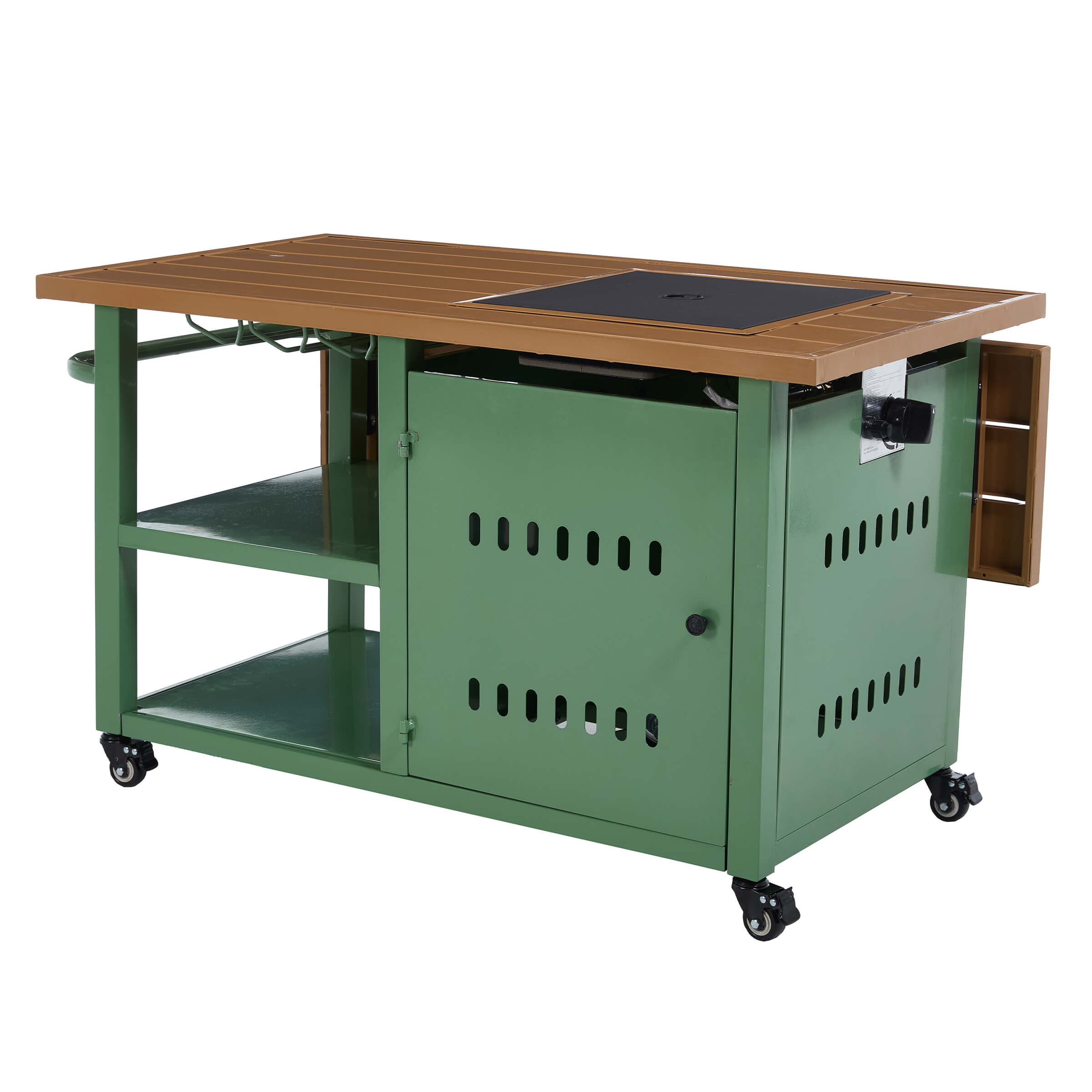 VESCASA 44" Propane Fire Pit Table with Cover Wheels - 1725FP