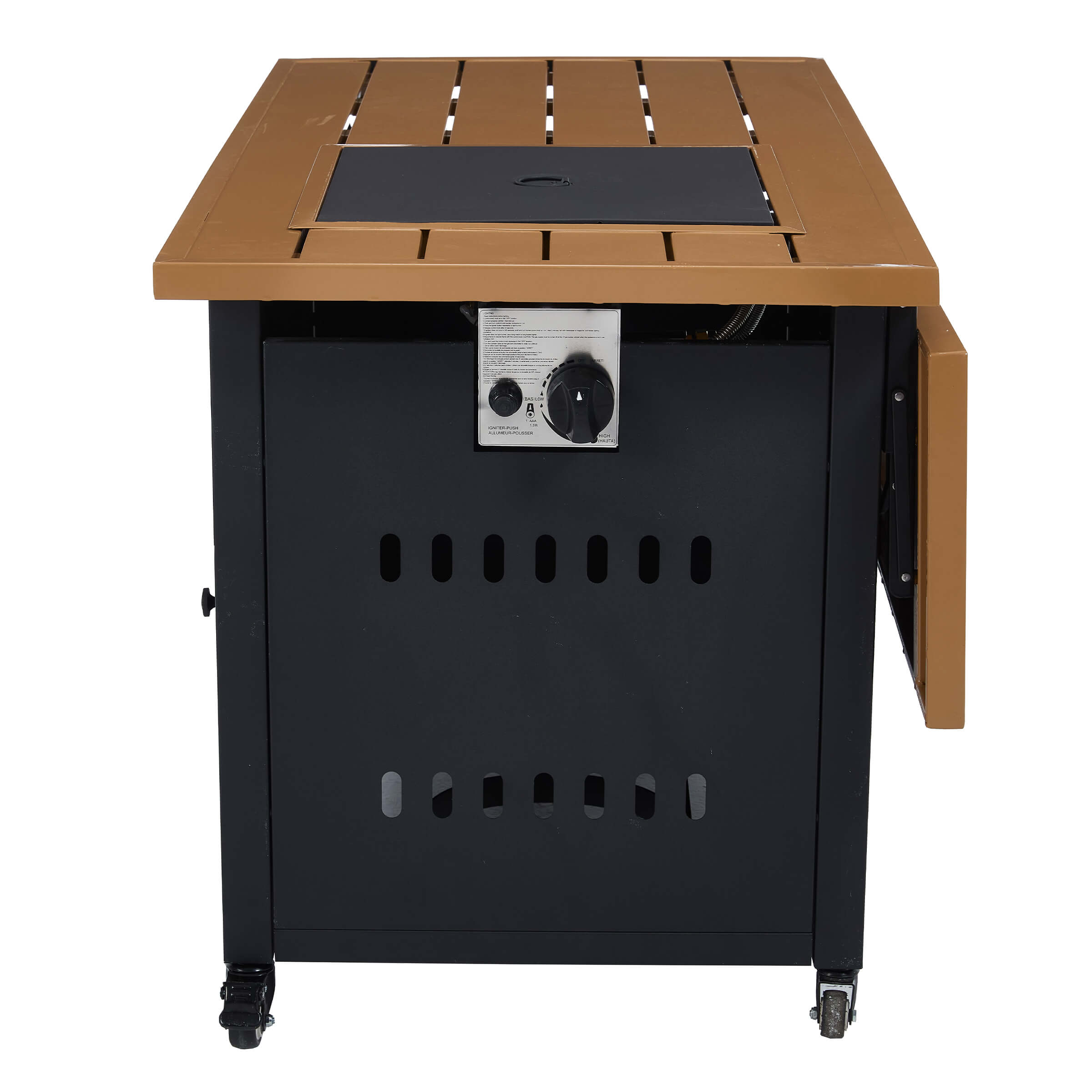 VESCASA 44" Propane Fire Pit Table with Cover Wheels - 1725FP