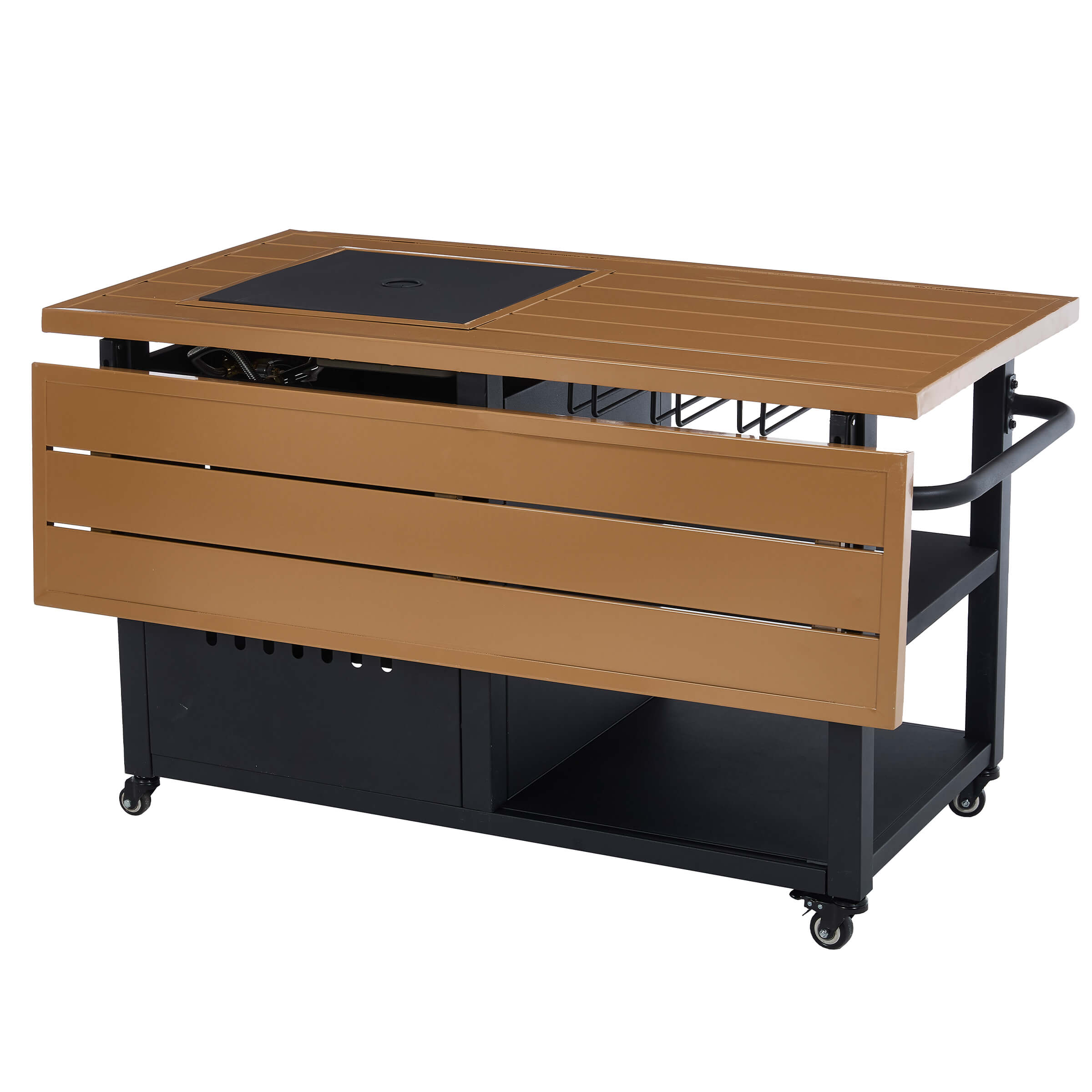 VESCASA 44" Propane Fire Pit Table with Cover Wheels - 1725FP