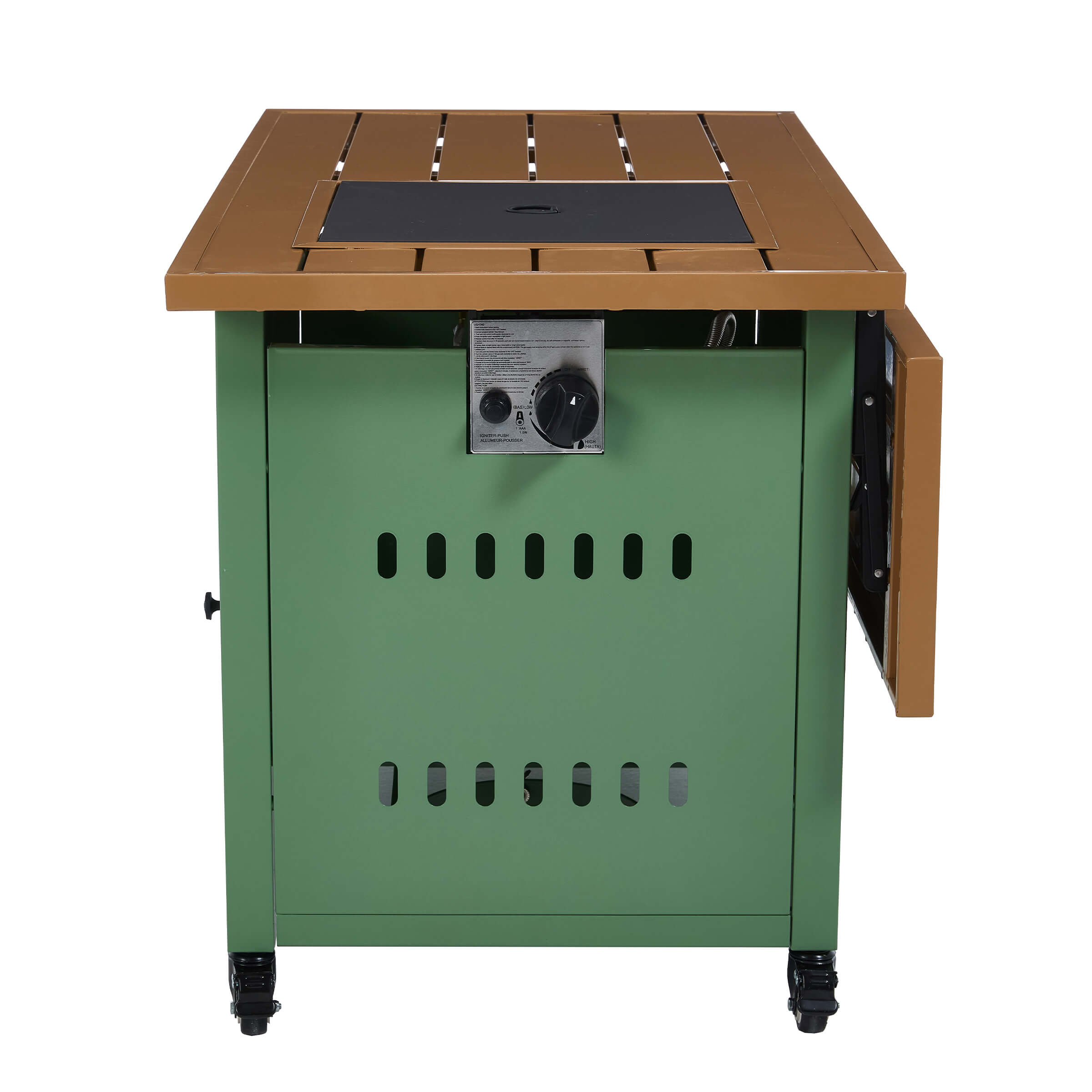 VESCASA 44" Propane Fire Pit Table with Cover Wheels - 1725FP