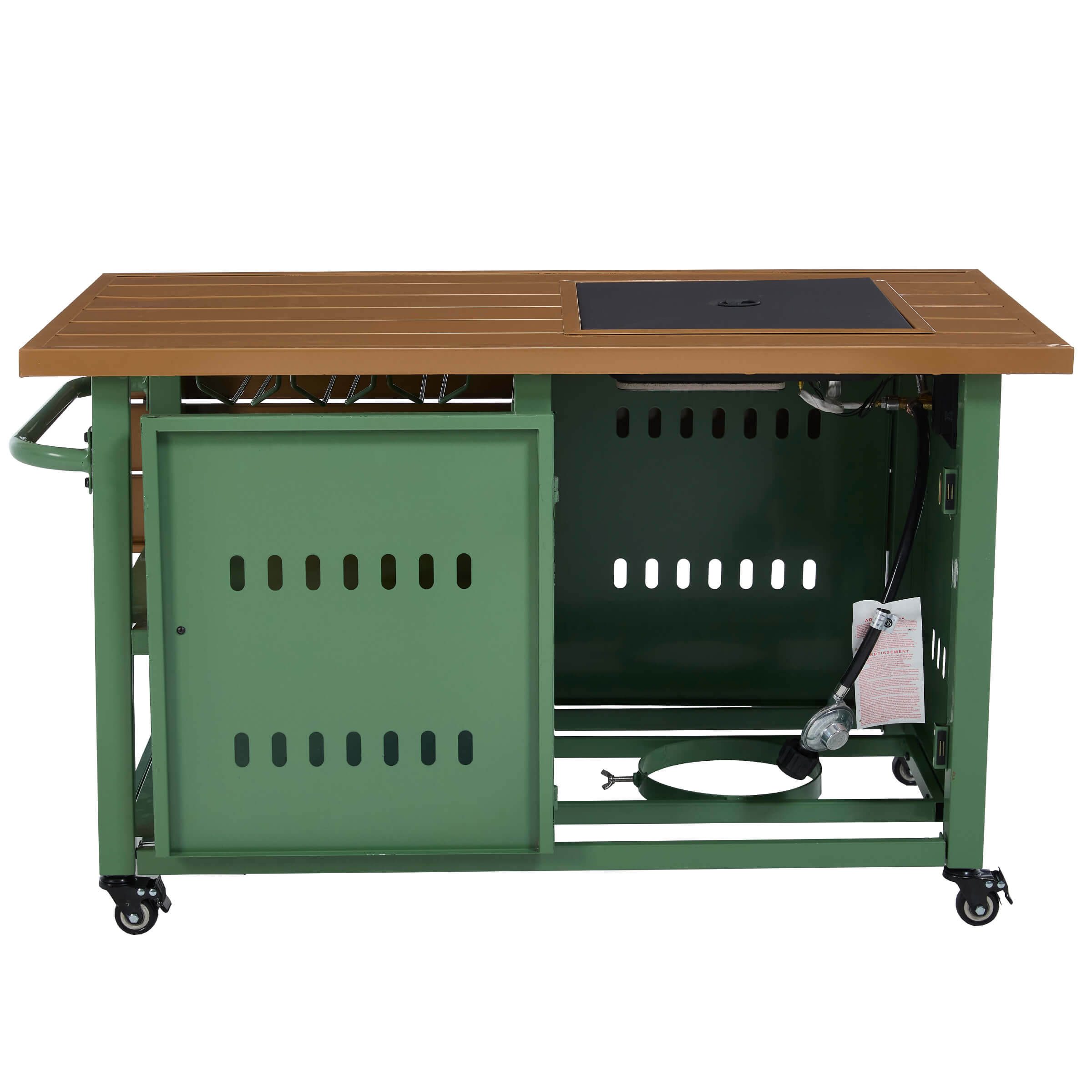 VESCASA 44" Propane Fire Pit Table with Cover Wheels - 1725FP