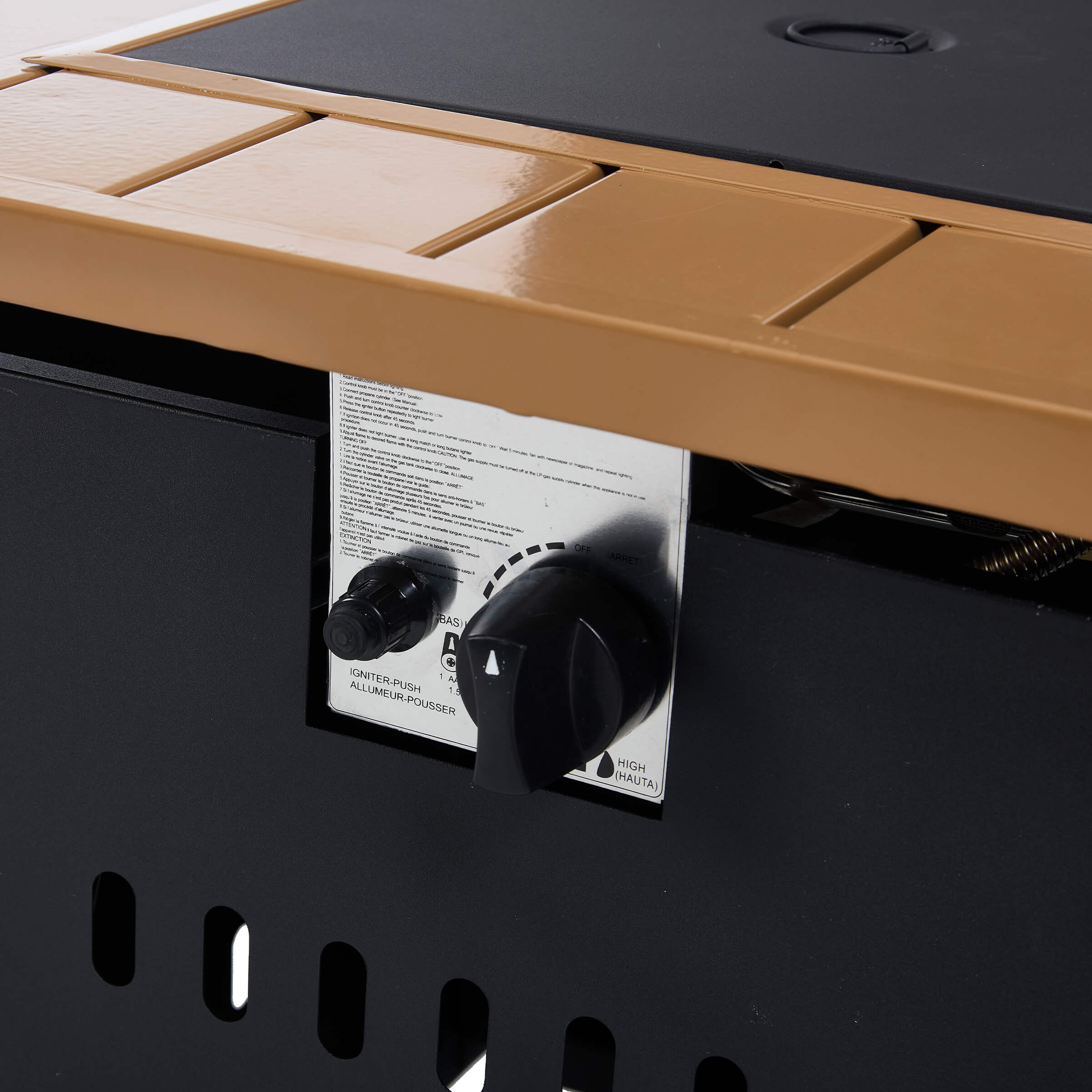 VESCASA 44" Propane Fire Pit Table with Cover Wheels - 1725FP