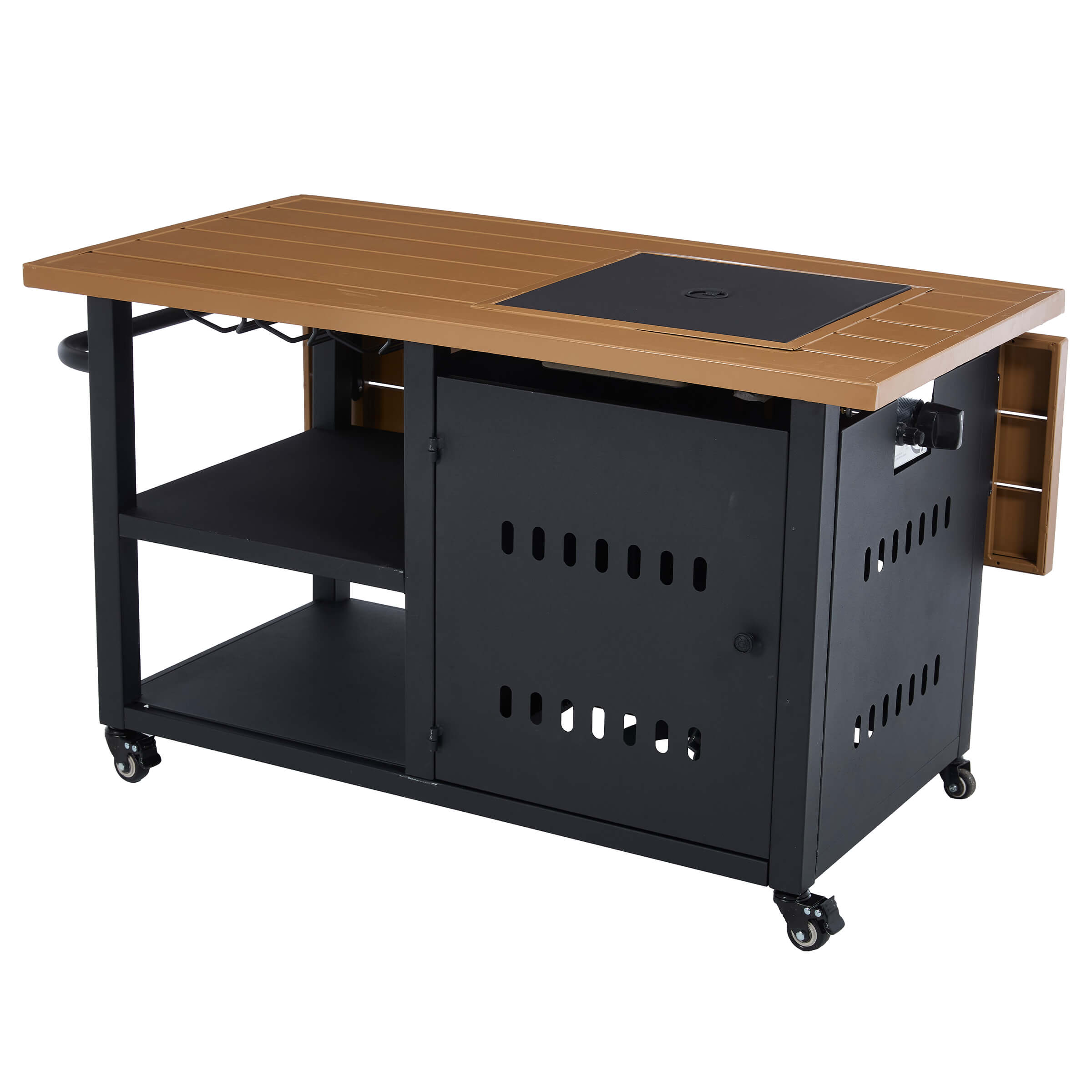 VESCASA 44" Propane Fire Pit Table with Cover Wheels - 1725FP